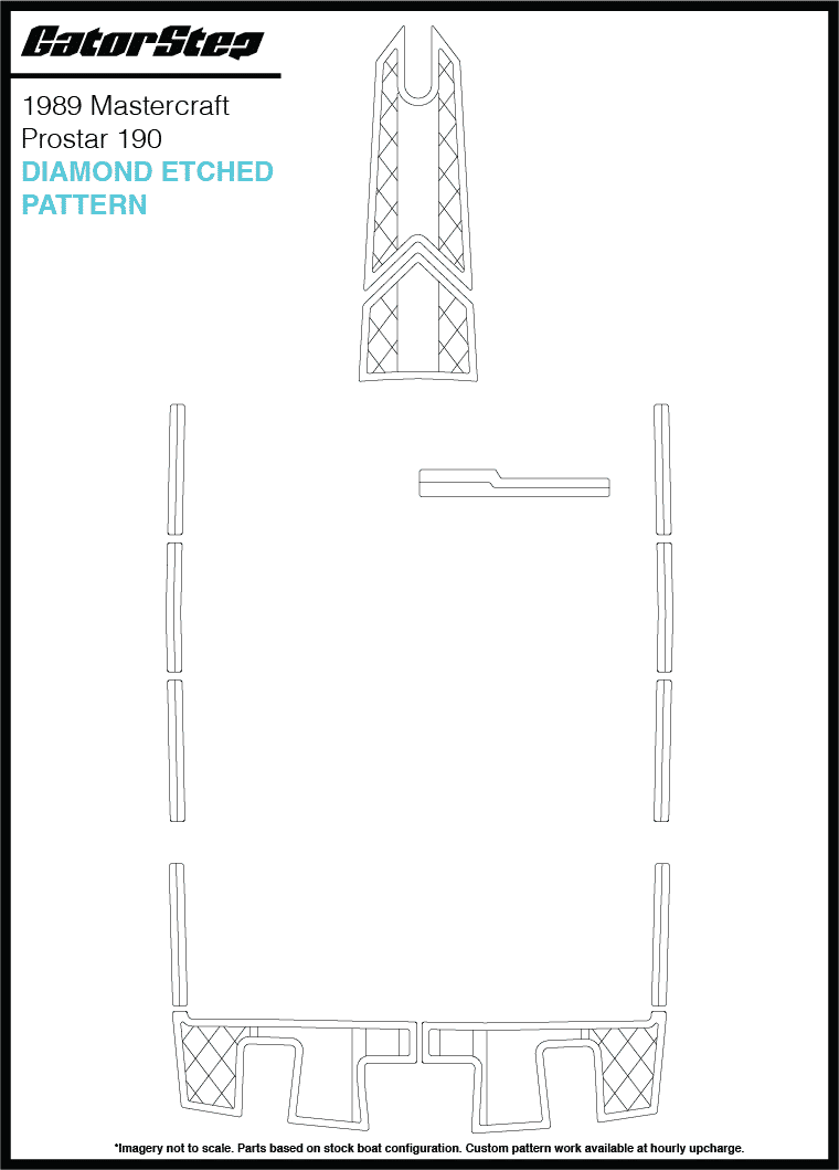 1989 Mastercraft ProStar 190 GatorStep Flooring Diamond Etched
