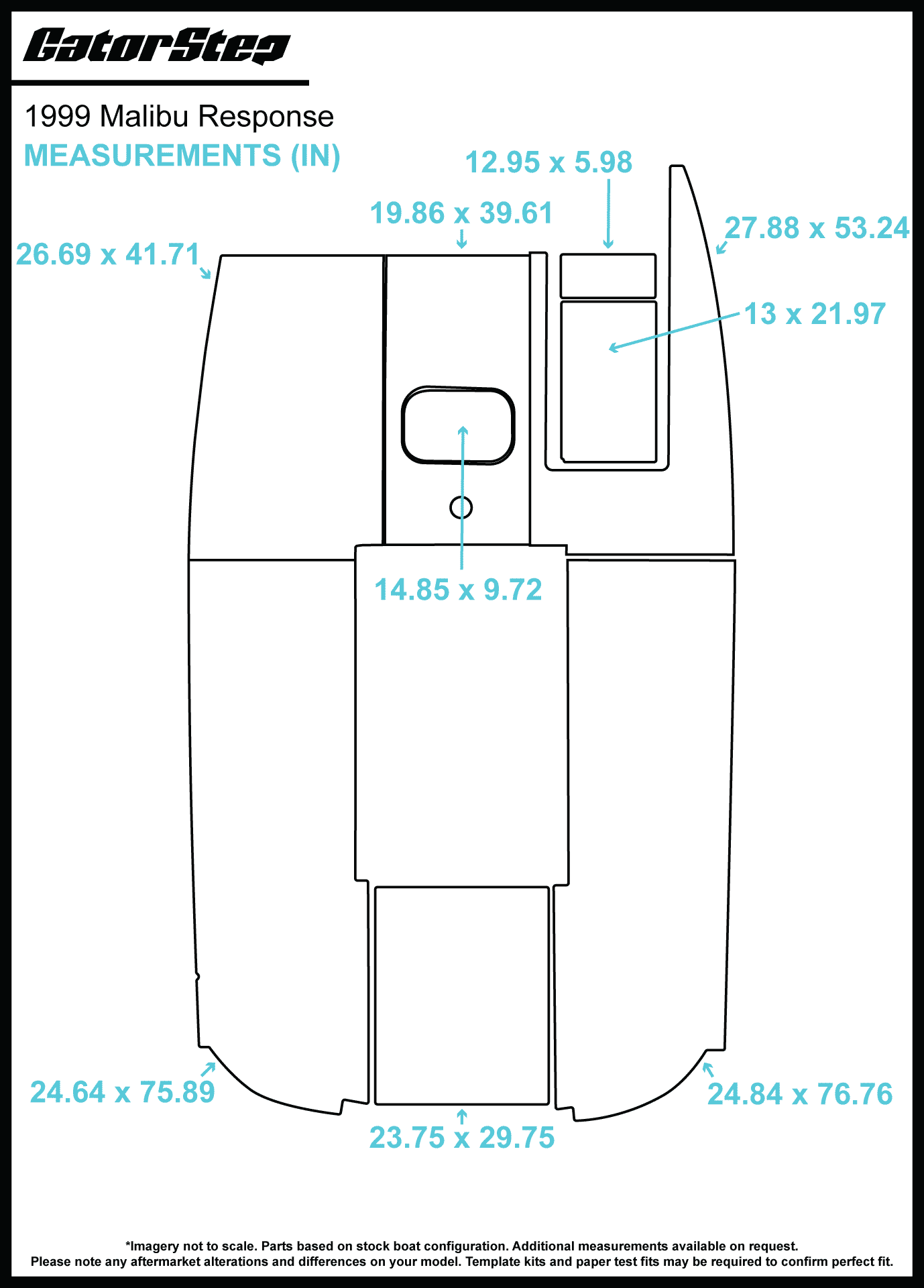 1999 Malibu Response GatorStep Flooring Dimensions