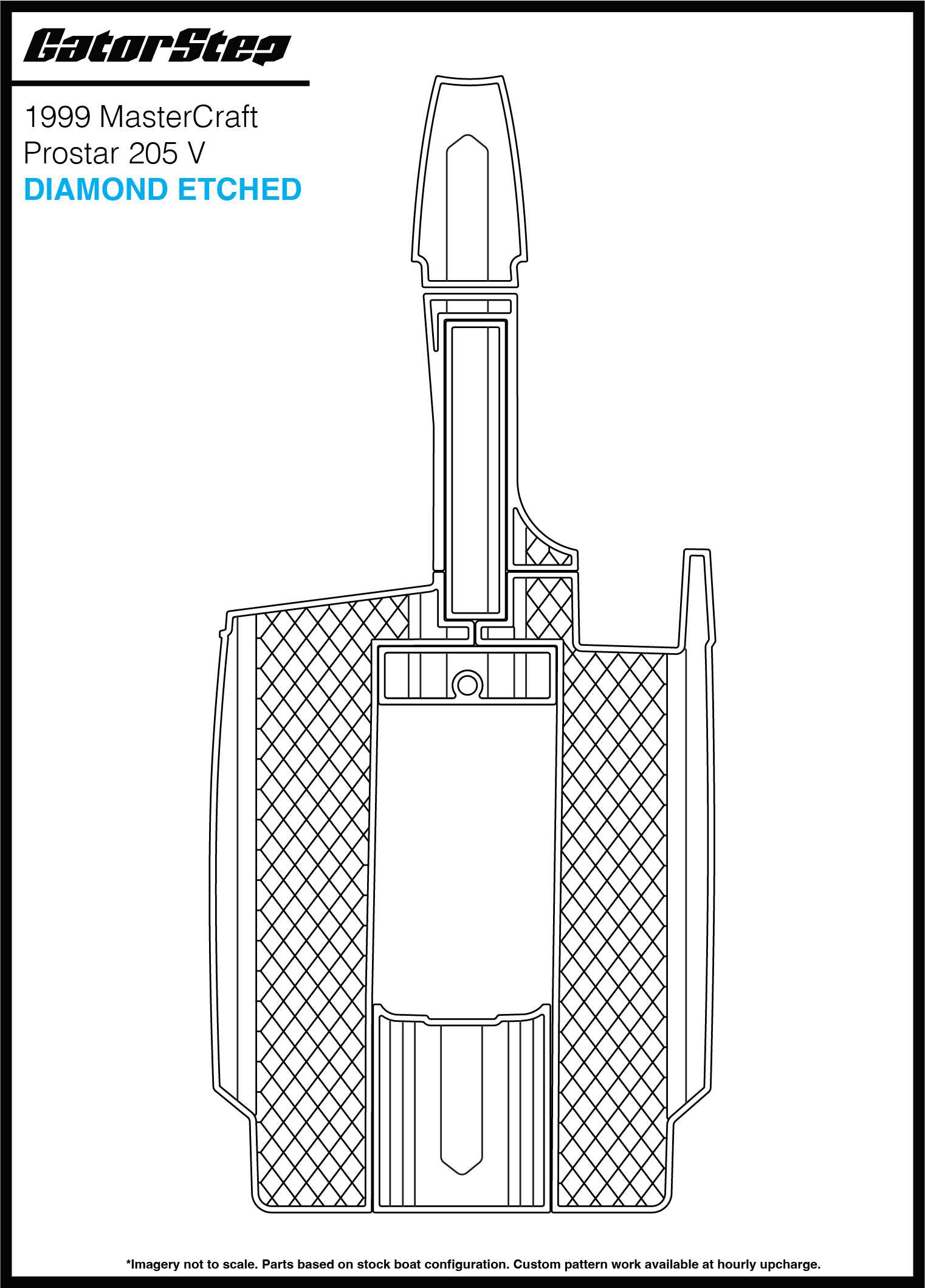 1999 Mastercraft 205V GatorStep Flooring Diamond Etched