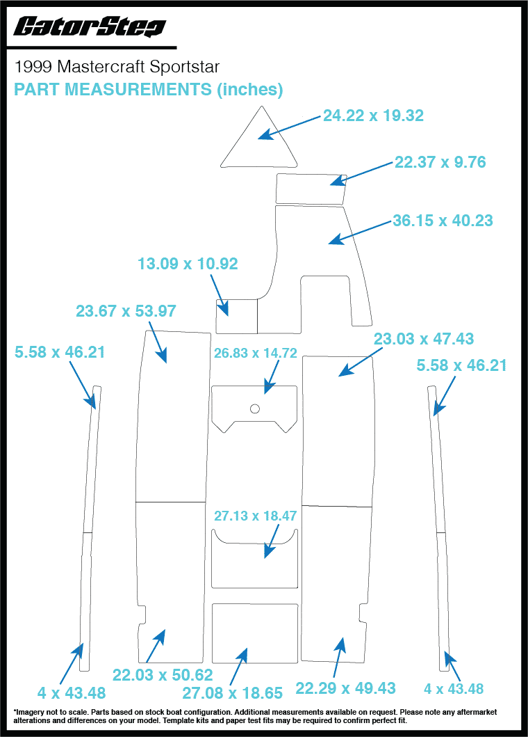 1999 Mastercraft Sportstar GatorStep Flooring Dimensions