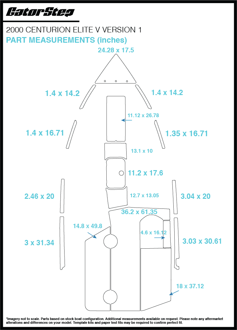 2000 Centurion Elite V GatorStep Measurements
