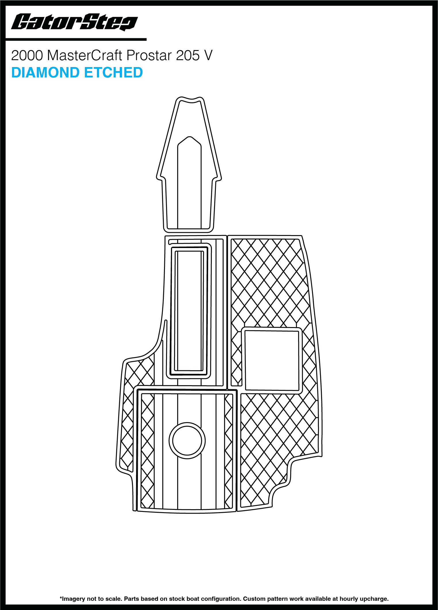 2000 Mastercraft 205V GatorStep Flooring Diamond Etched