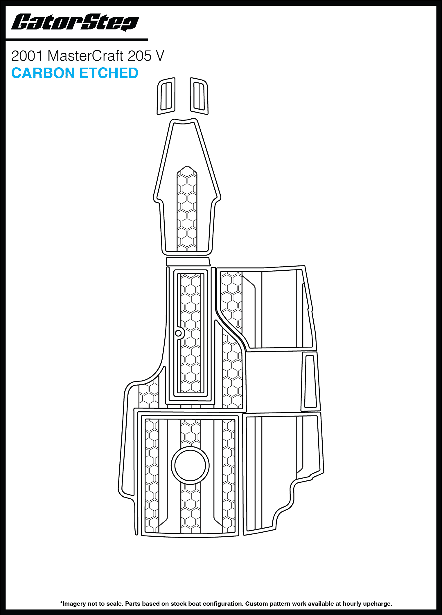 2001 Mastercraft 205V GatorStep Flooring Carbon Etched