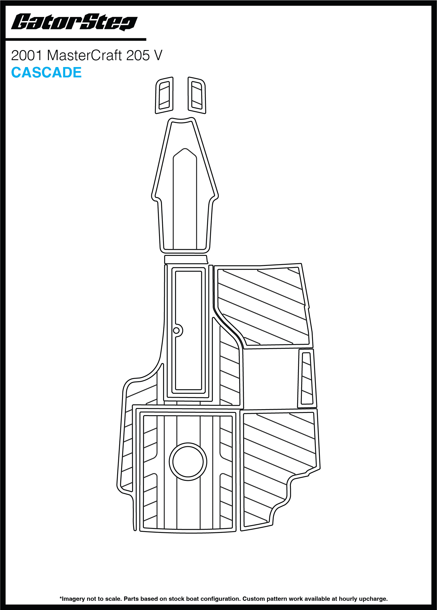2001 Mastercraft 205V GatorStep Flooring Cascade