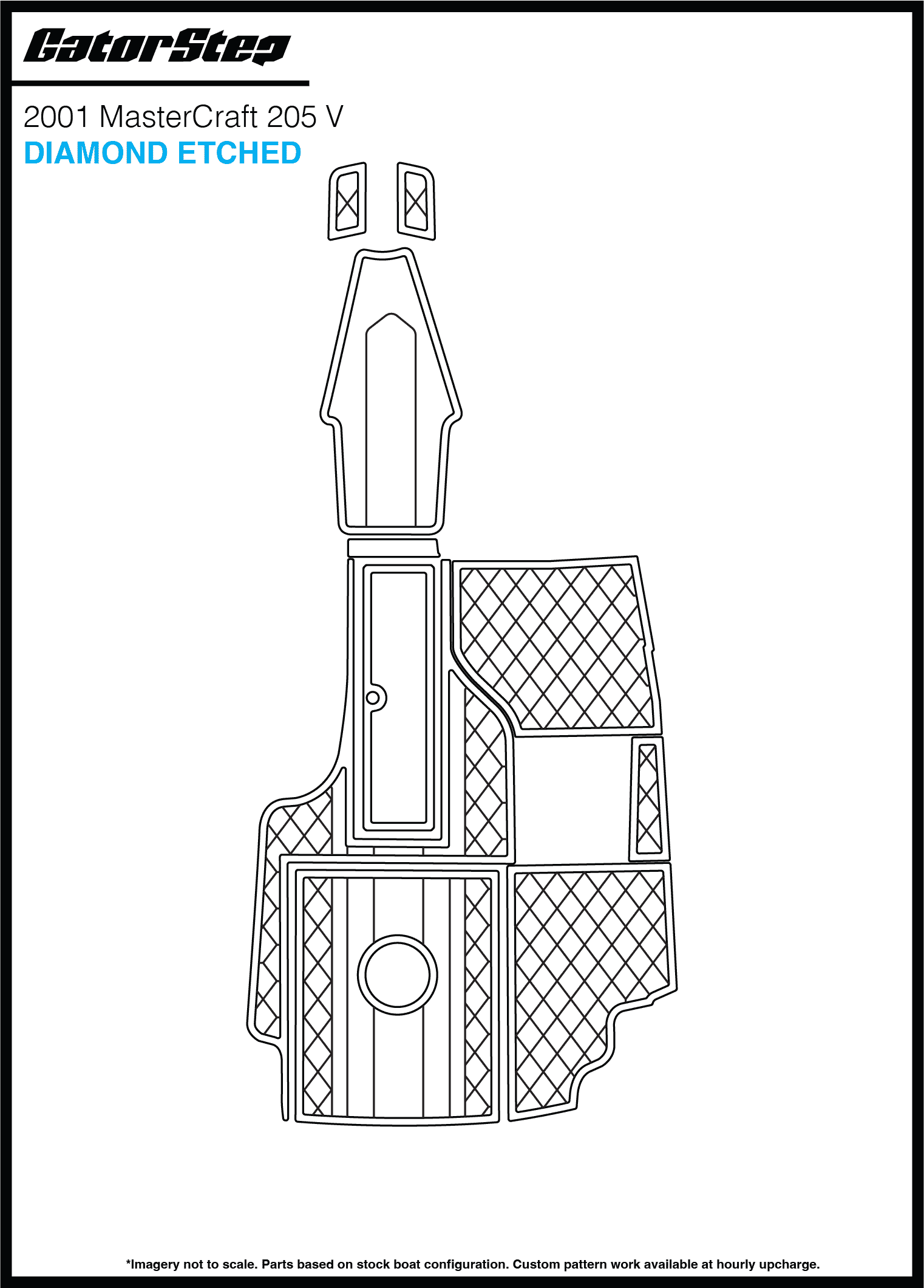 2001 Mastercraft 205V GatorStep Flooring Diamond Etched
