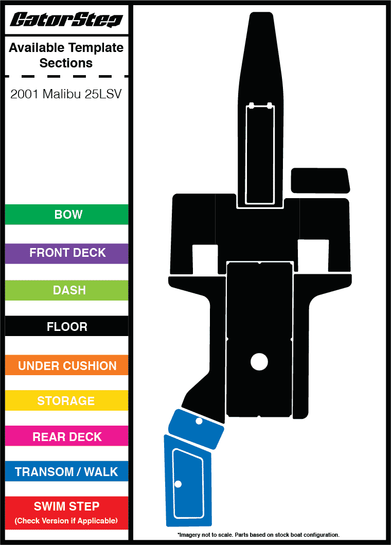 2001 Malibu 25 LSV GatorStep Flooring Parts