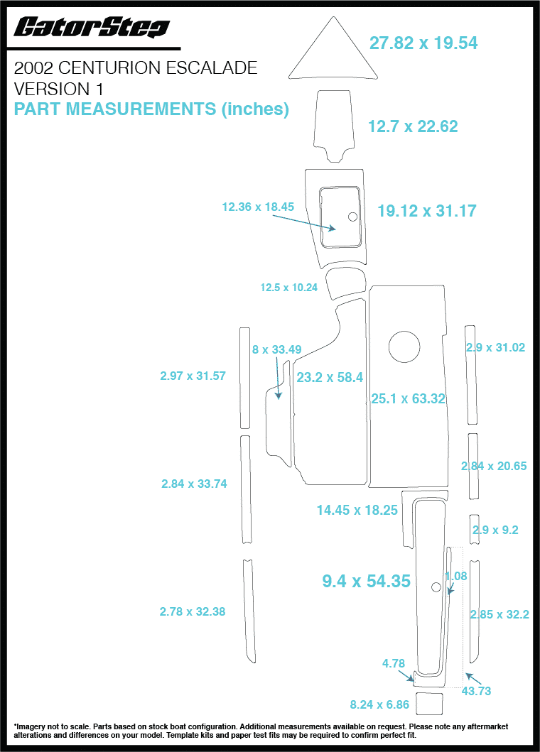 2002 Centurion Escalade GatorStep Flooring Measurements