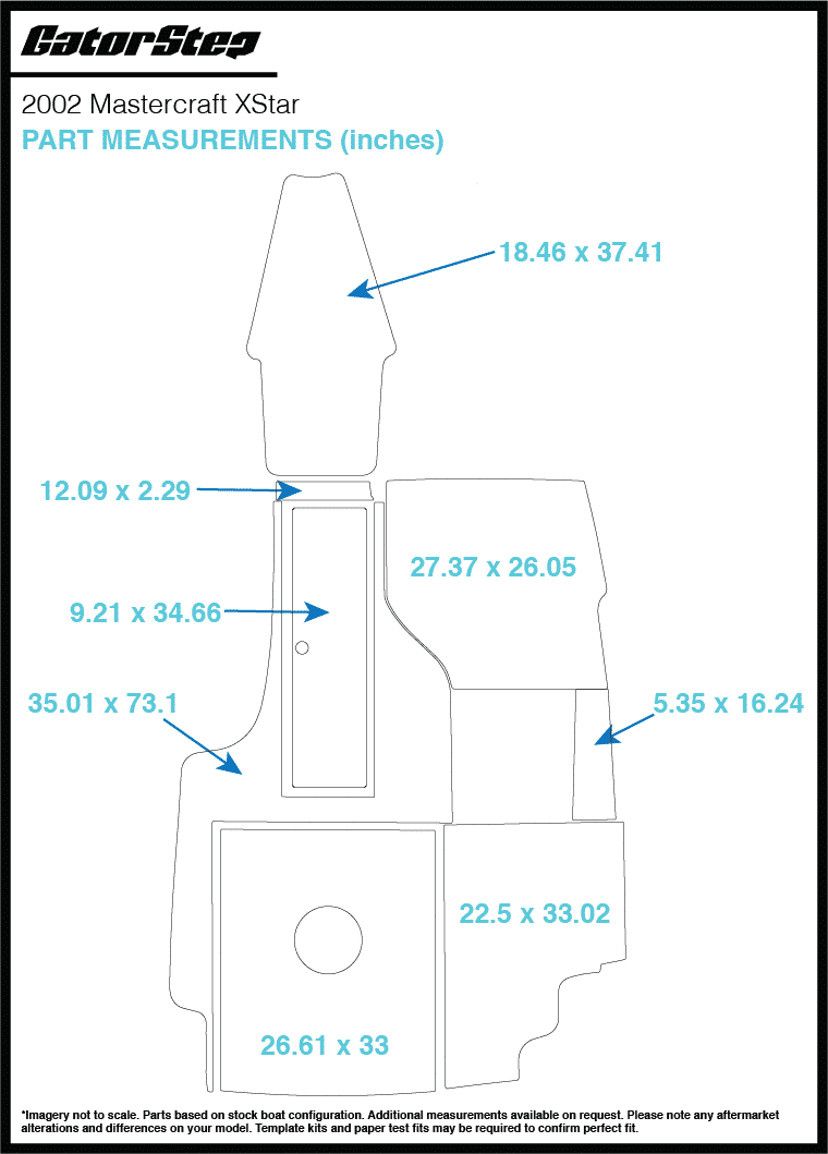 2002 Mastercraft XStar GatorStep Flooring Dimensions