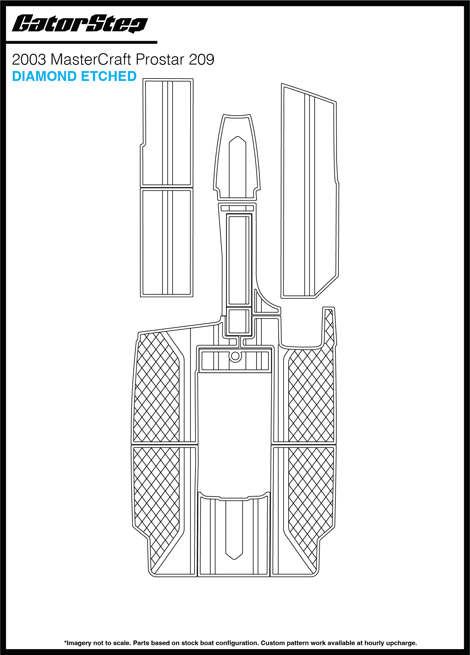 2003 Mastercraft 209 GatorStep Flooring Diamond Etched
