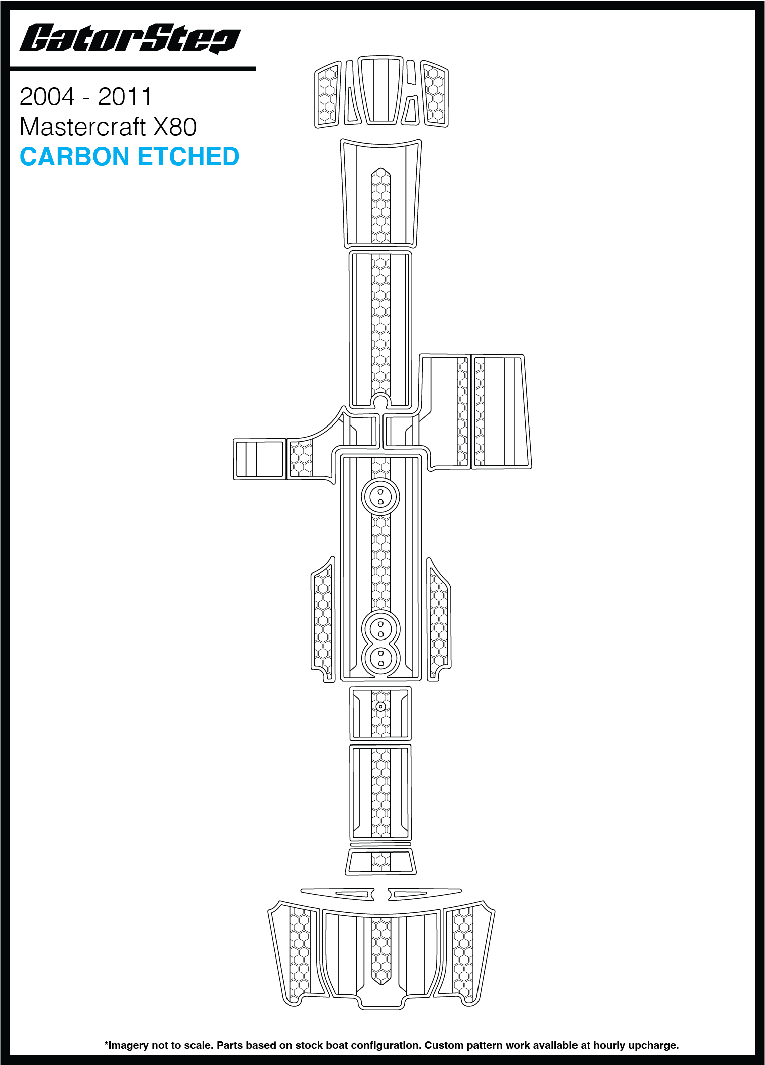 2004-2011 Mastercraft X80 GatorStep Flooring Carbon Etched