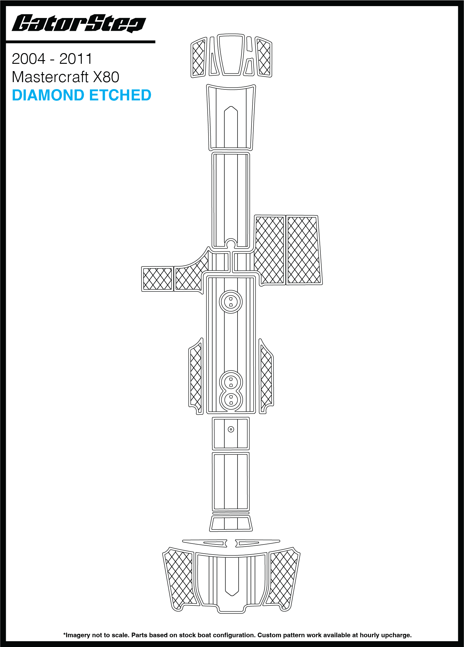 2004-2011 Mastercraft X80 GatorStep Flooring Diamond Etched