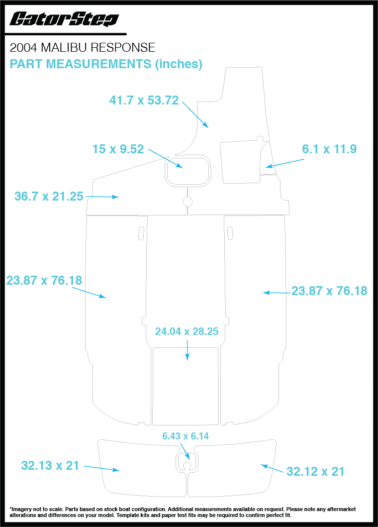 2004 Malibu Response GatorStep Flooring Dimensions