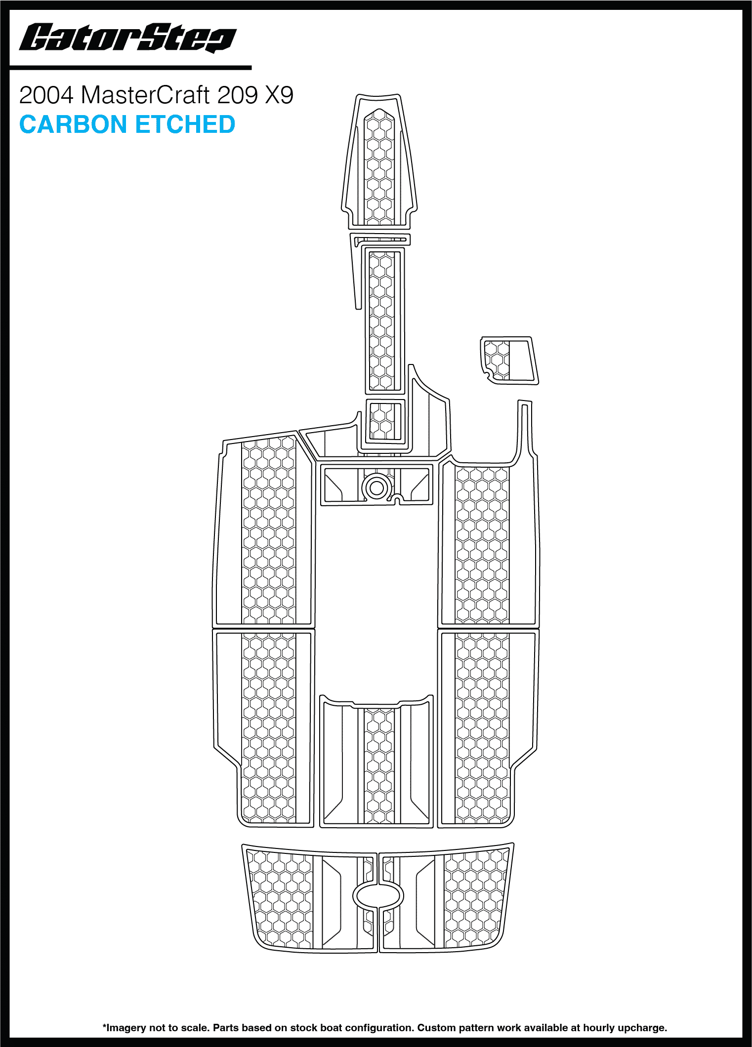 2004 Mastercraft 209 X9 GatorStep Flooring Carbon Etched