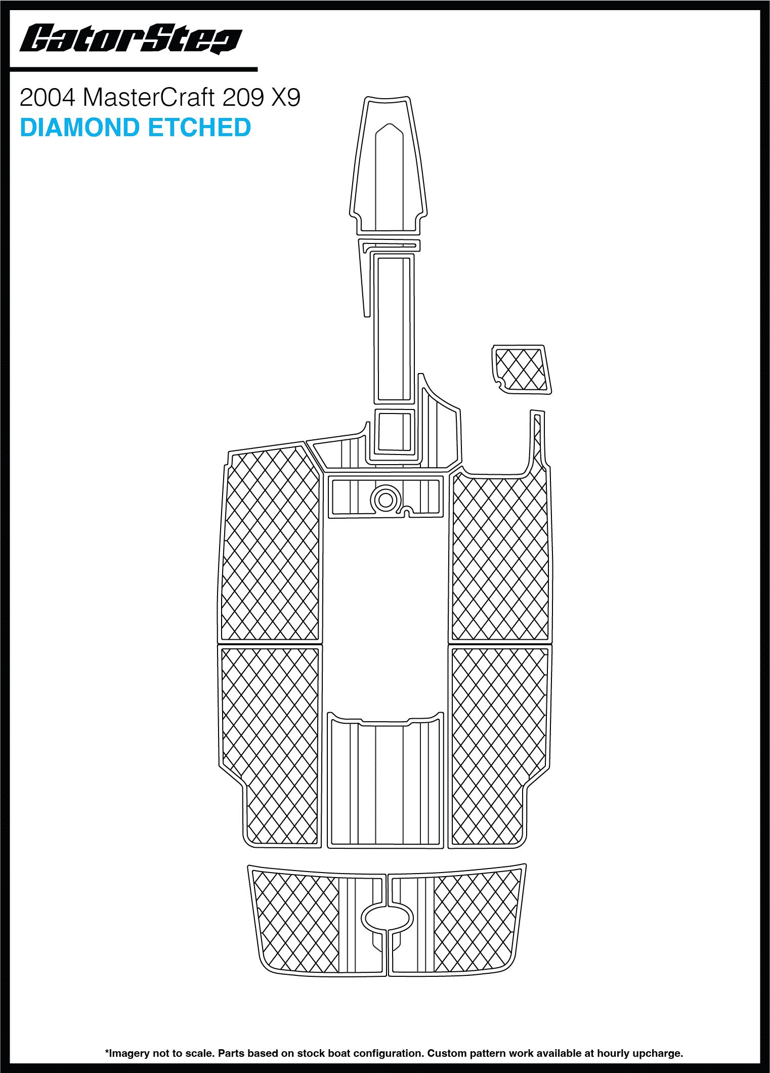 2004 Mastercraft 209 X9 GatorStep Flooring Diamond Etched