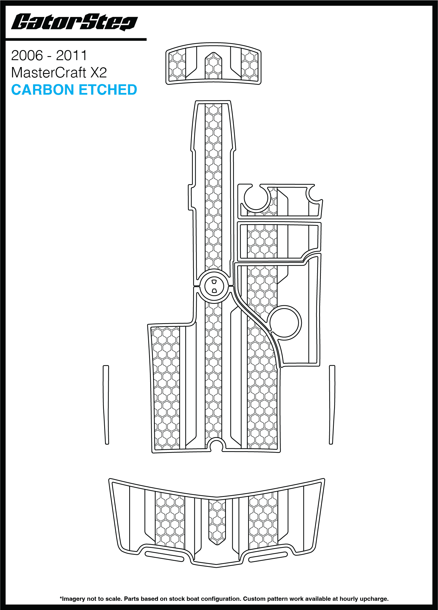 2006-2011 Mastercraft X2 GatorStep Flooring Carbon Etched