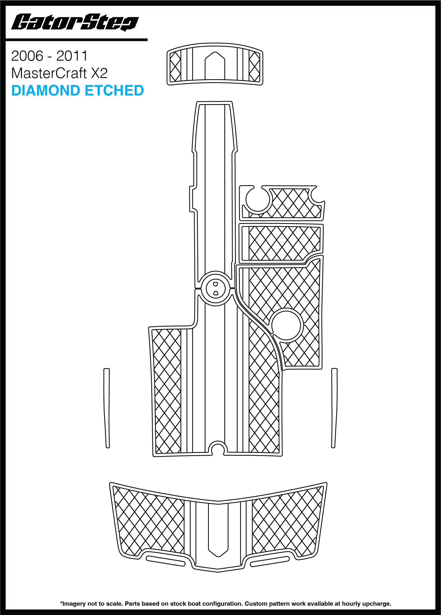 2006-2011 Mastercraft X2 GatorStep Flooring Diamond Etched