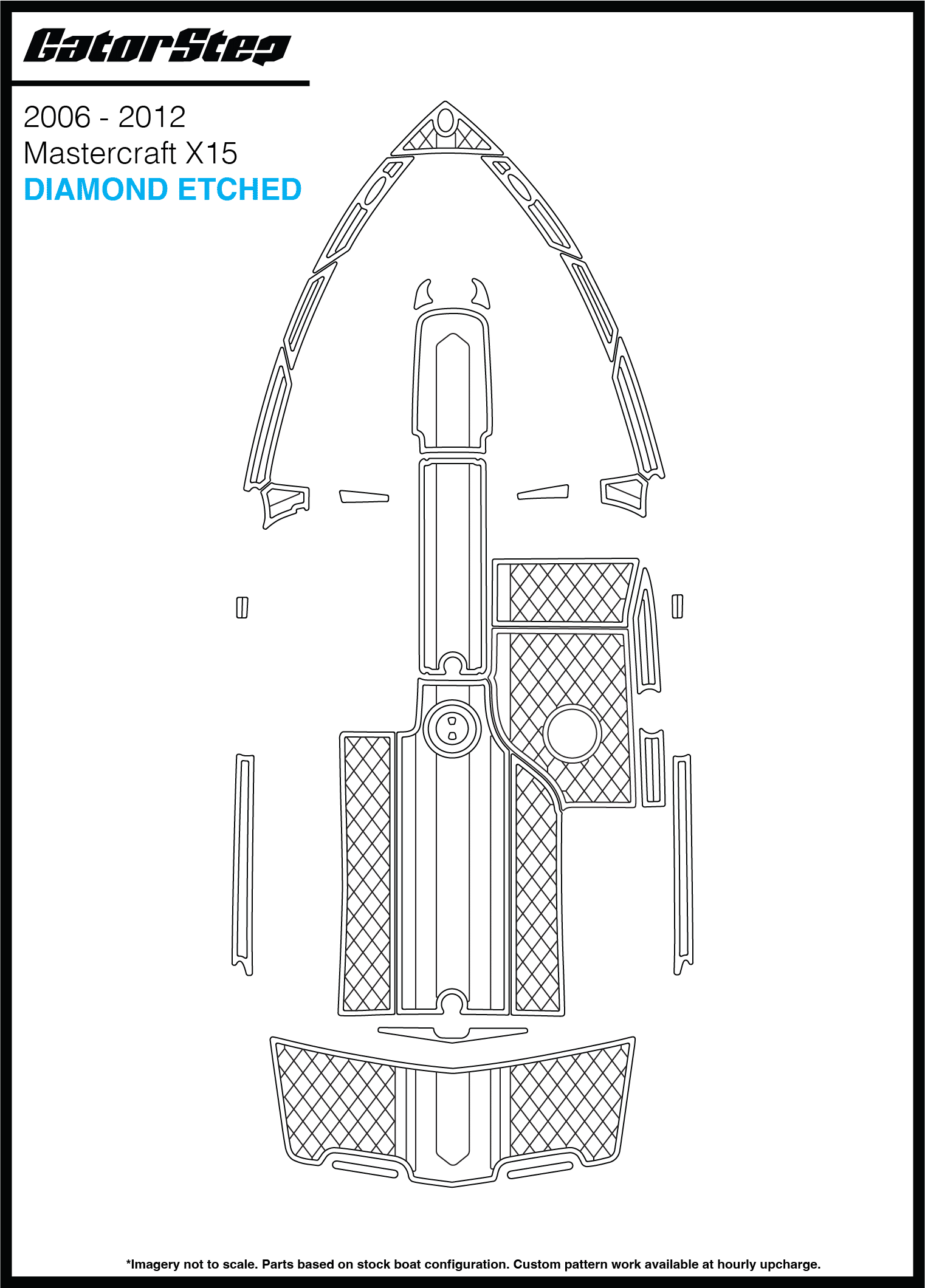 2006-2012 Mastercraft X15 GatorStep Flooring Diamond Etched