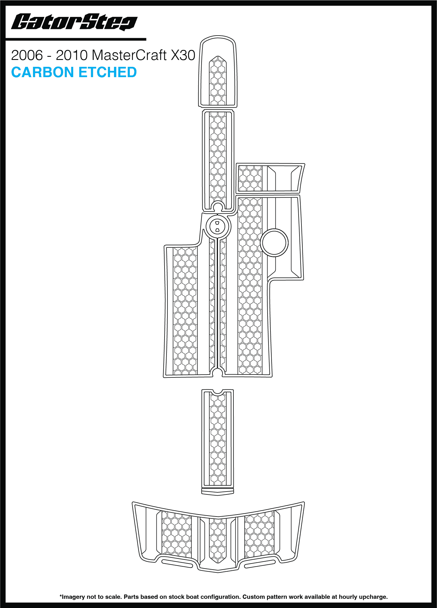 2006 Mastercraft X30 Version 1 GatorStep Flooring Carbon Etched