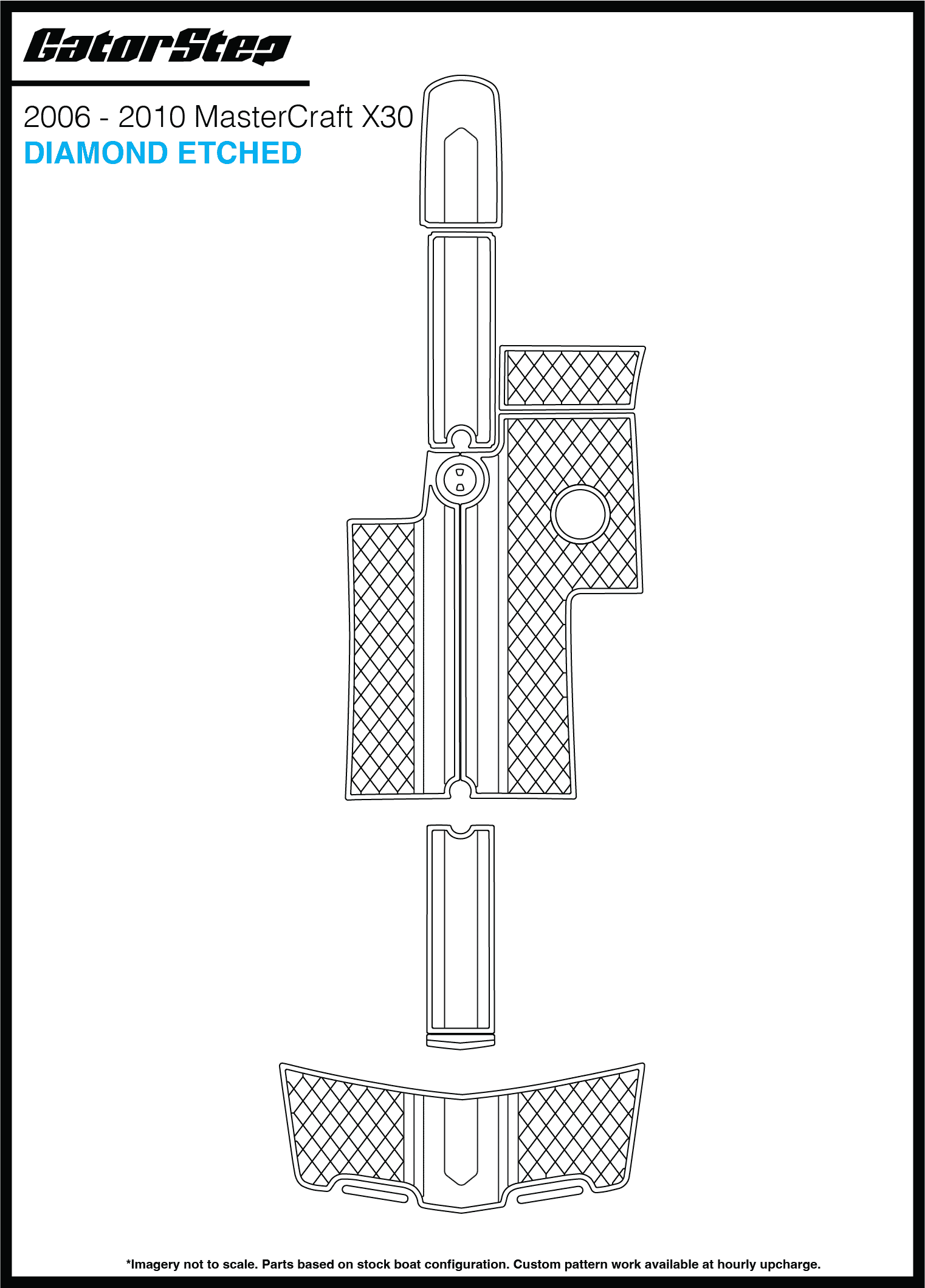 2006 Mastercraft X30 Version 1 GatorStep Flooring Diamond Etched