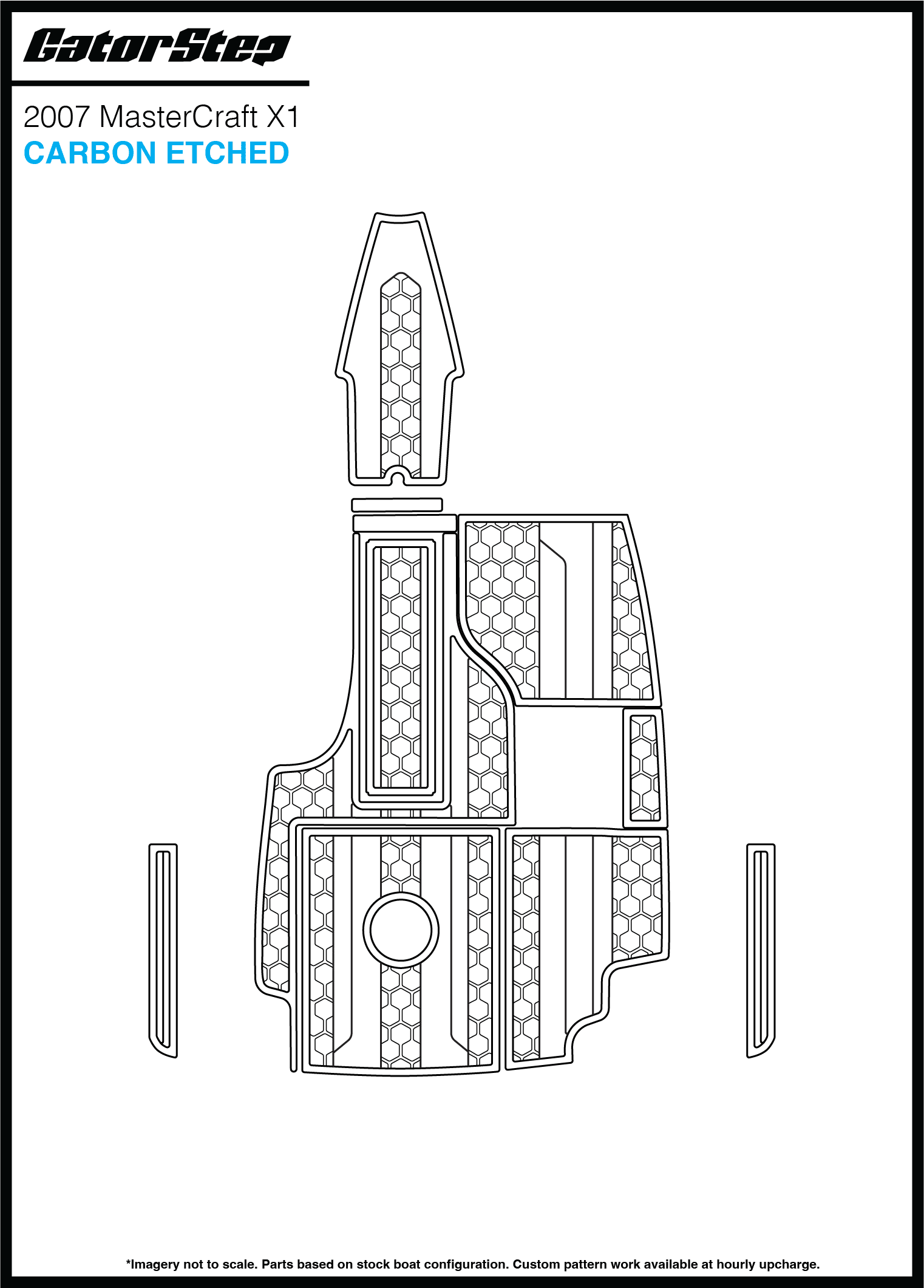 2007 Mastercraft X1 GatorStep Flooring Carbon Etched