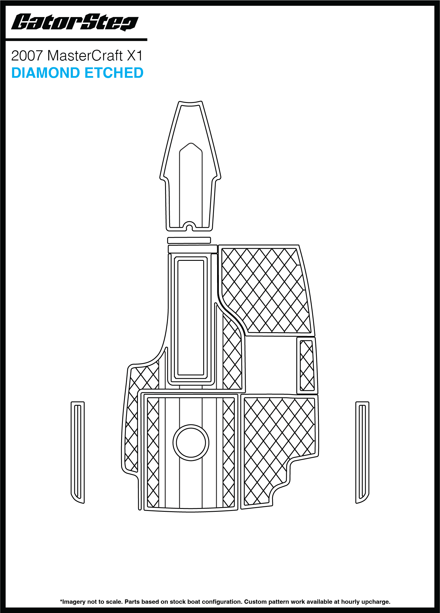2007 Mastercraft X1 GatorStep Flooring Diamond Etched