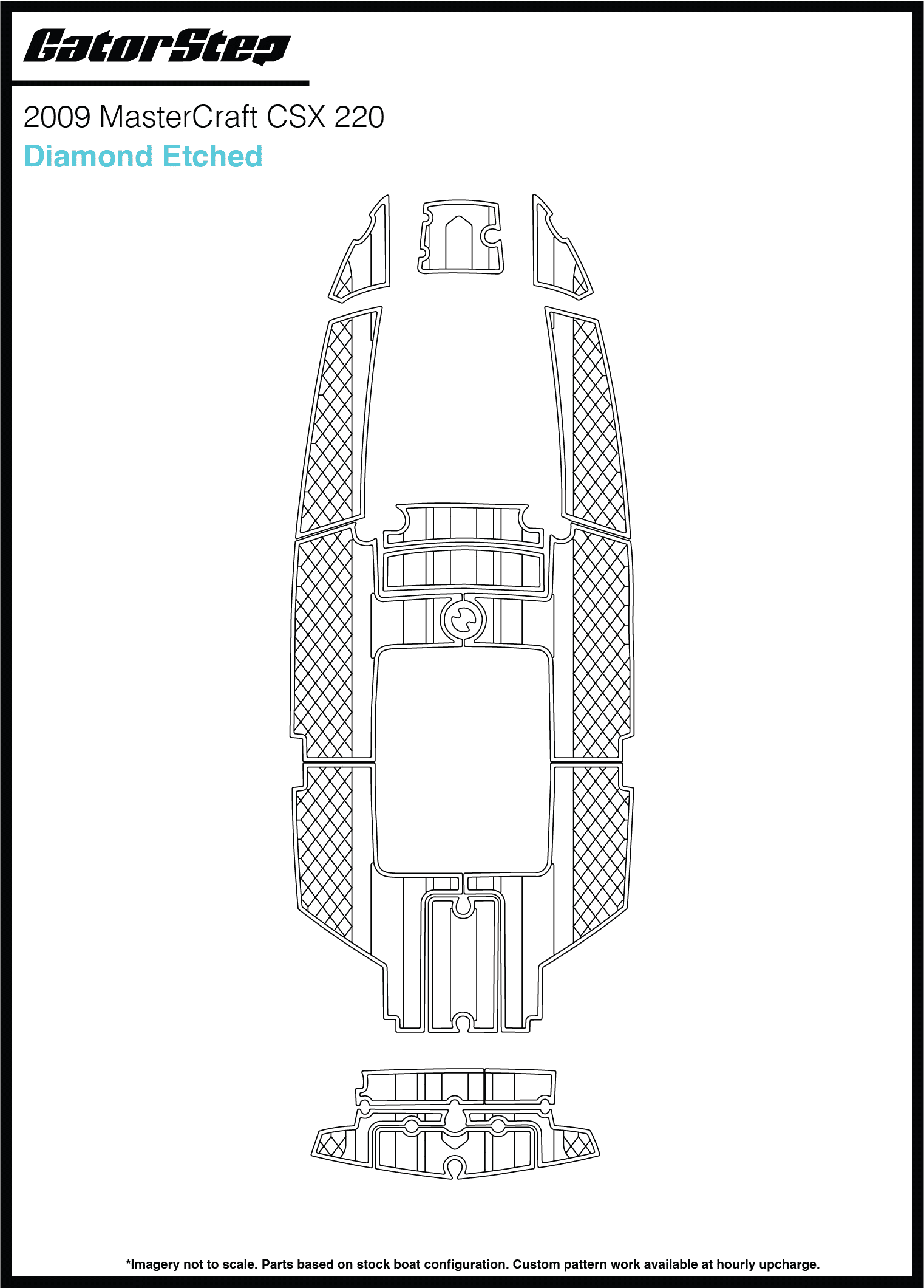 2009 Mastercraft CSX220 GatorStep Flooring Diamond Etched