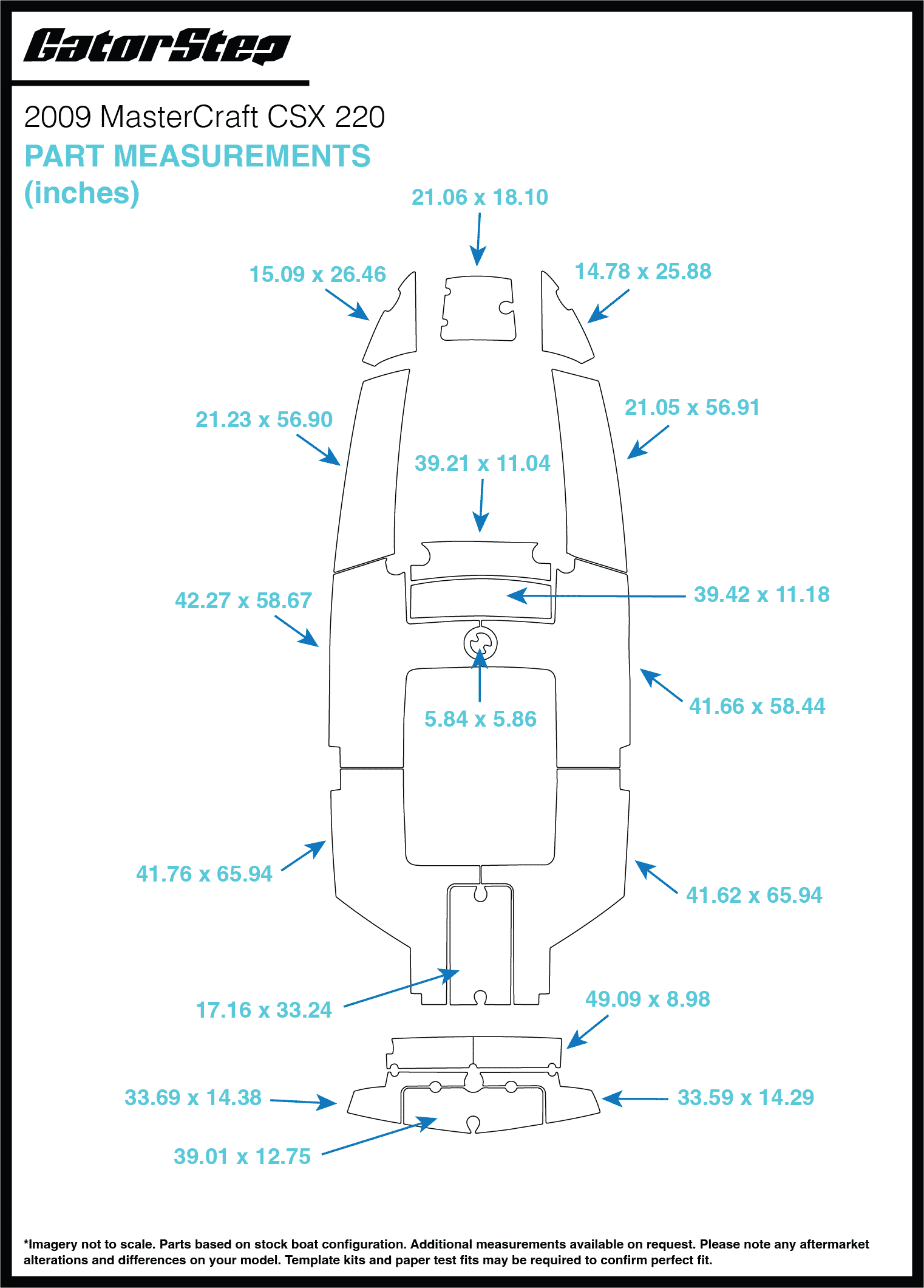 2009 Mastercraft CSX220 GatorStep Flooring Dimensions