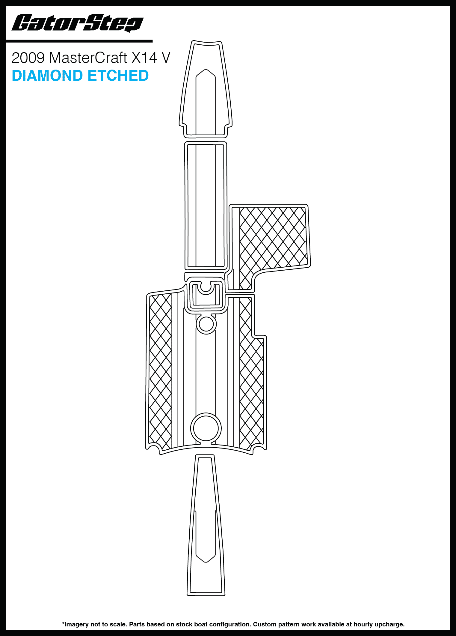 2009 Mastercraft X14V GatorStep Flooring Diamond Etched