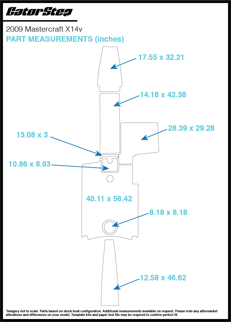 2009 Mastercraft X14V GatorStep Flooring Dimensions