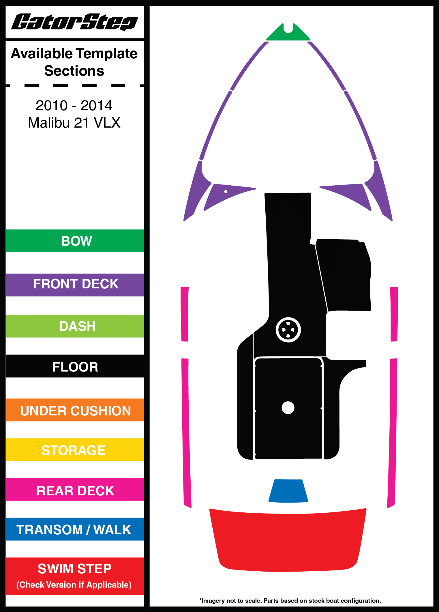 2010-2014 Malibu 21 VLX GatorStep Flooring Parts
