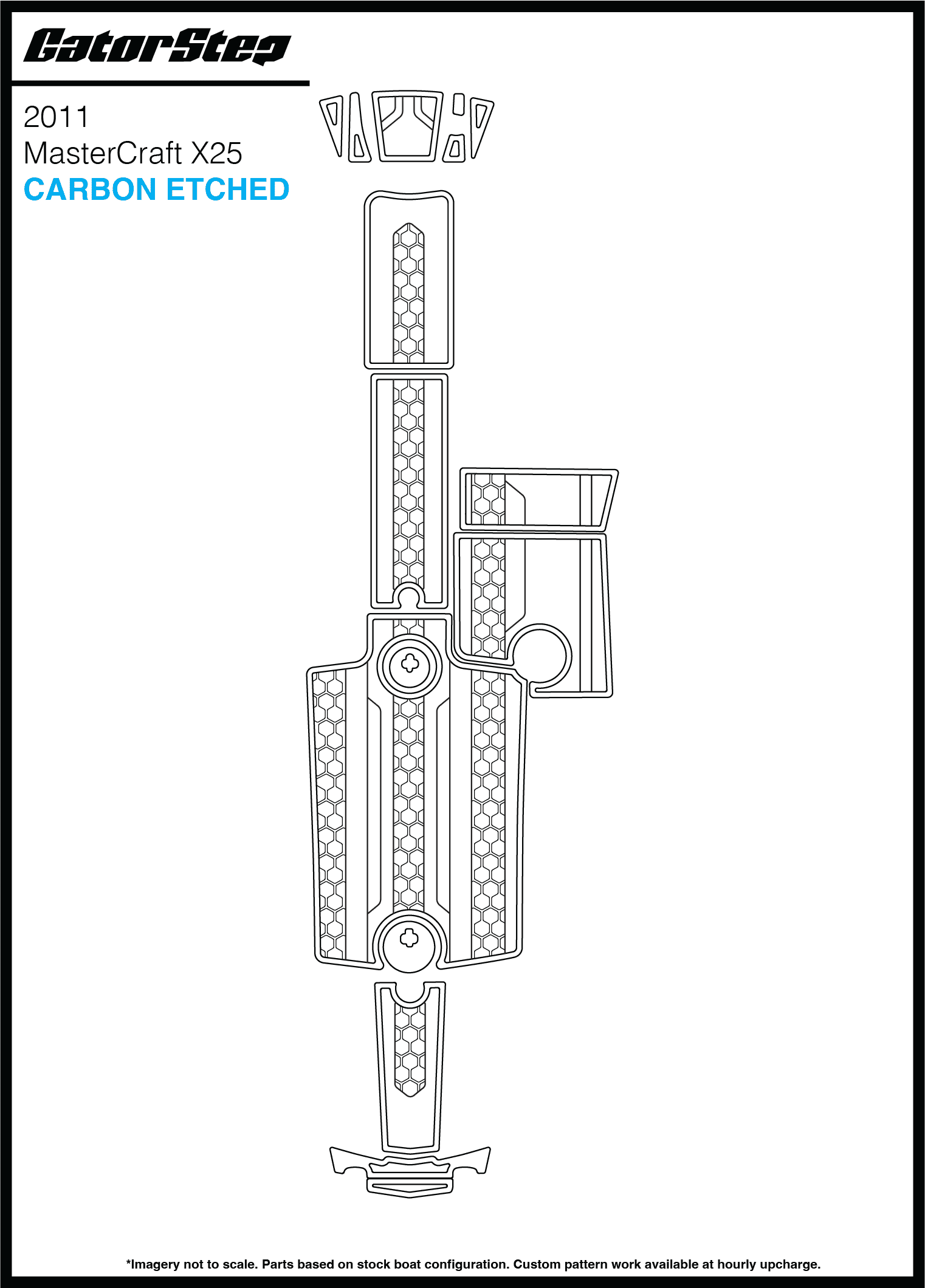 2011 MasterCraft X25 GatorStep Flooring Carbon Etched