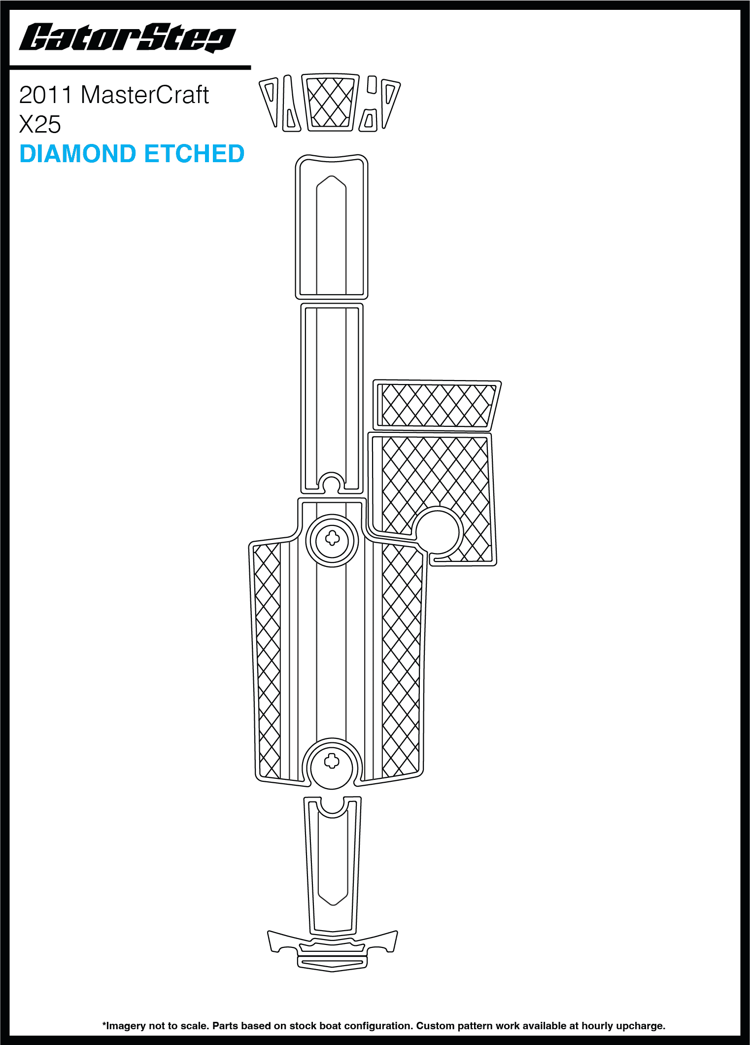 2011 MasterCraft X25 GatorStep Flooring Diamond Etched