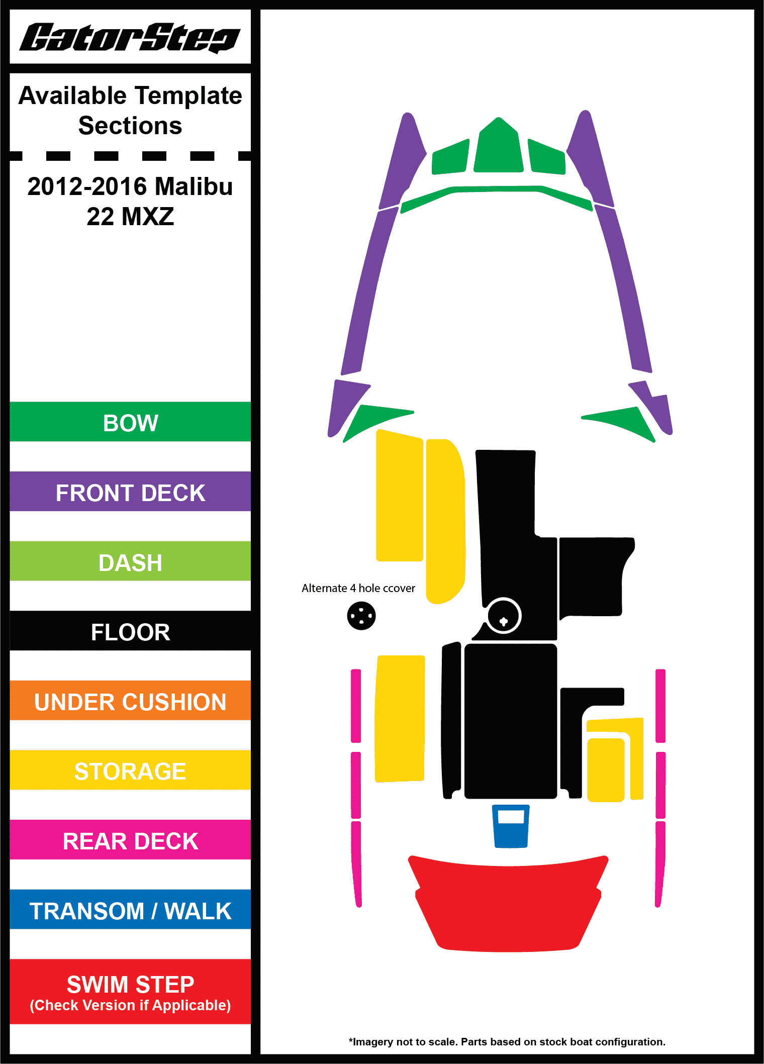 2012-2016 Malibu 22 MZX GatorStep Flooring Parts