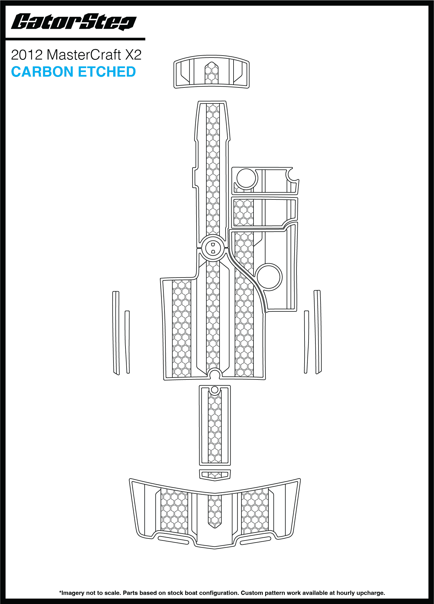 2012 Mastercraft X2 GatorStep Flooring Carbon Etched