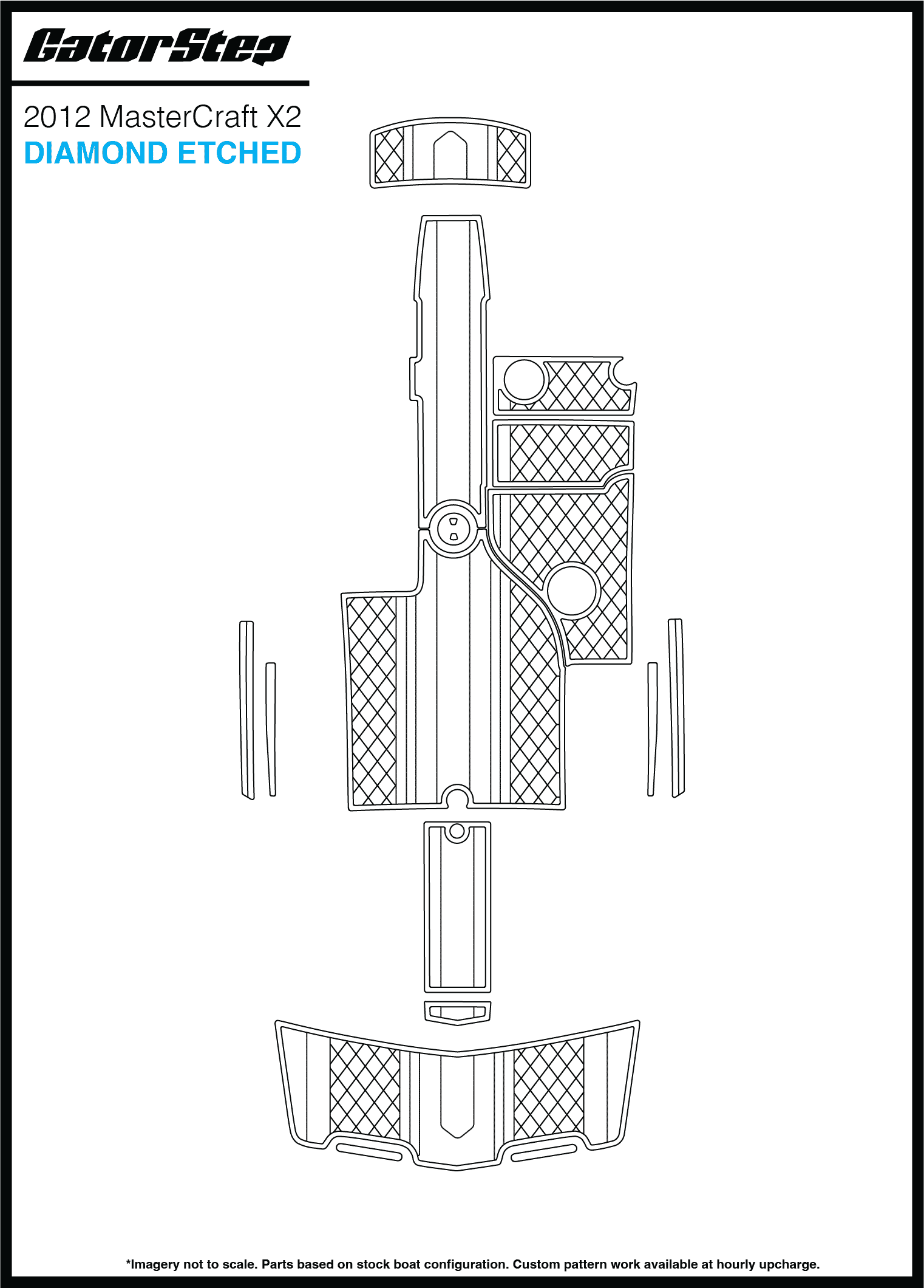 2012 Mastercraft X2 GatorStep Flooring Diamond Etched
