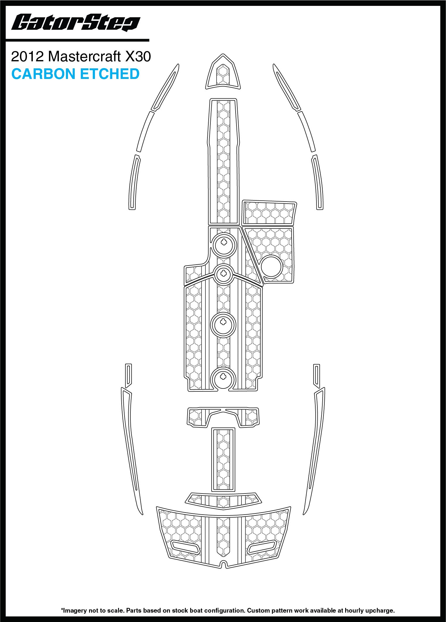 2012 MasterCraft X30 GatorStep Flooring Carbon Etched
