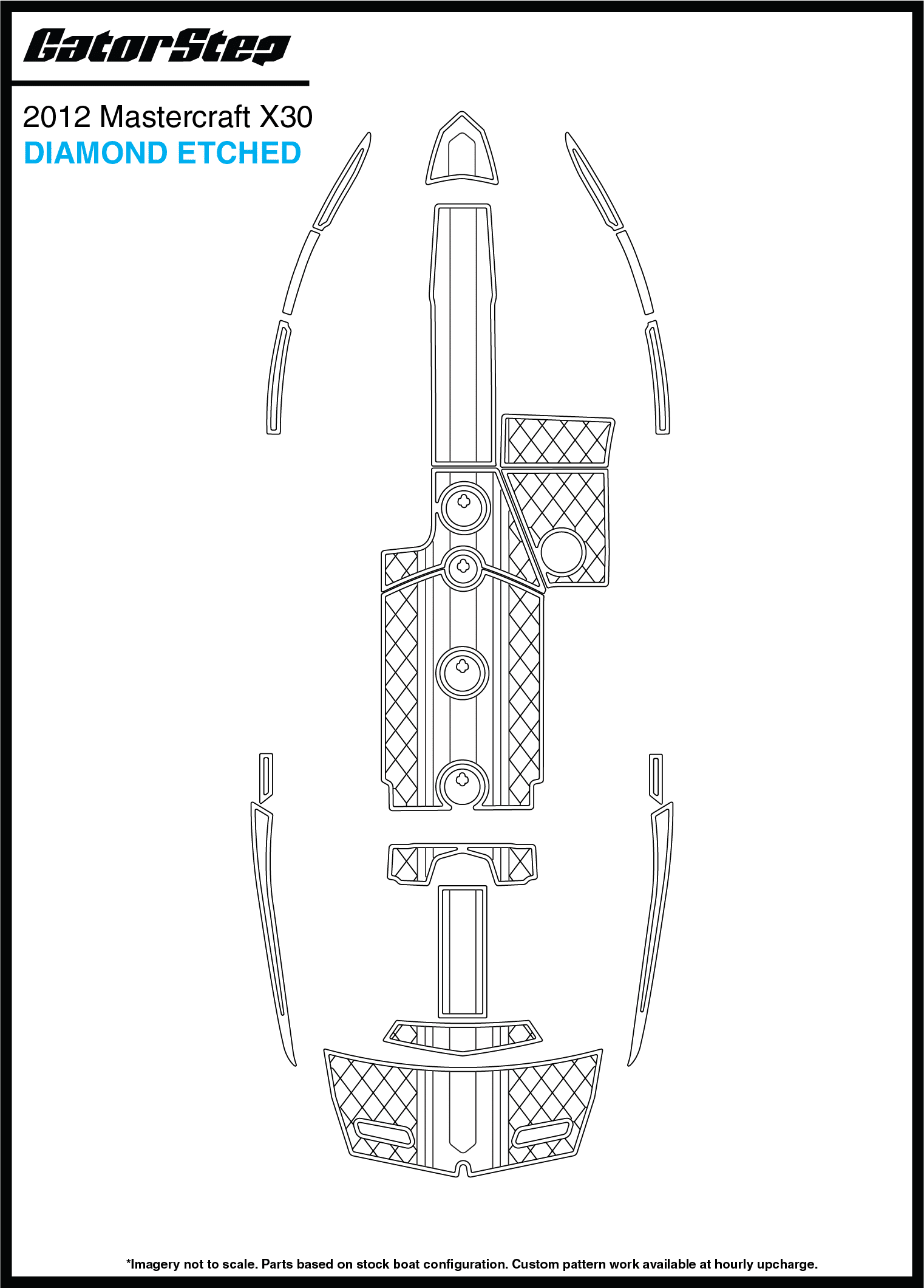 2012 MasterCraft X30 GatorStep Flooring Diamond Etched