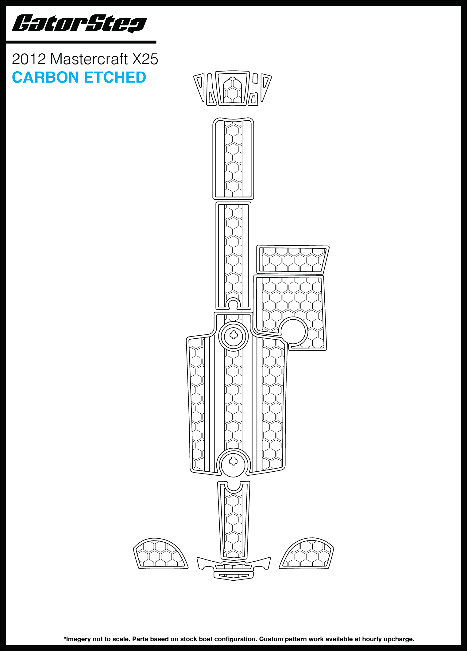 2012 Mastercraft X25 GatorStep Flooring Carbon Etched