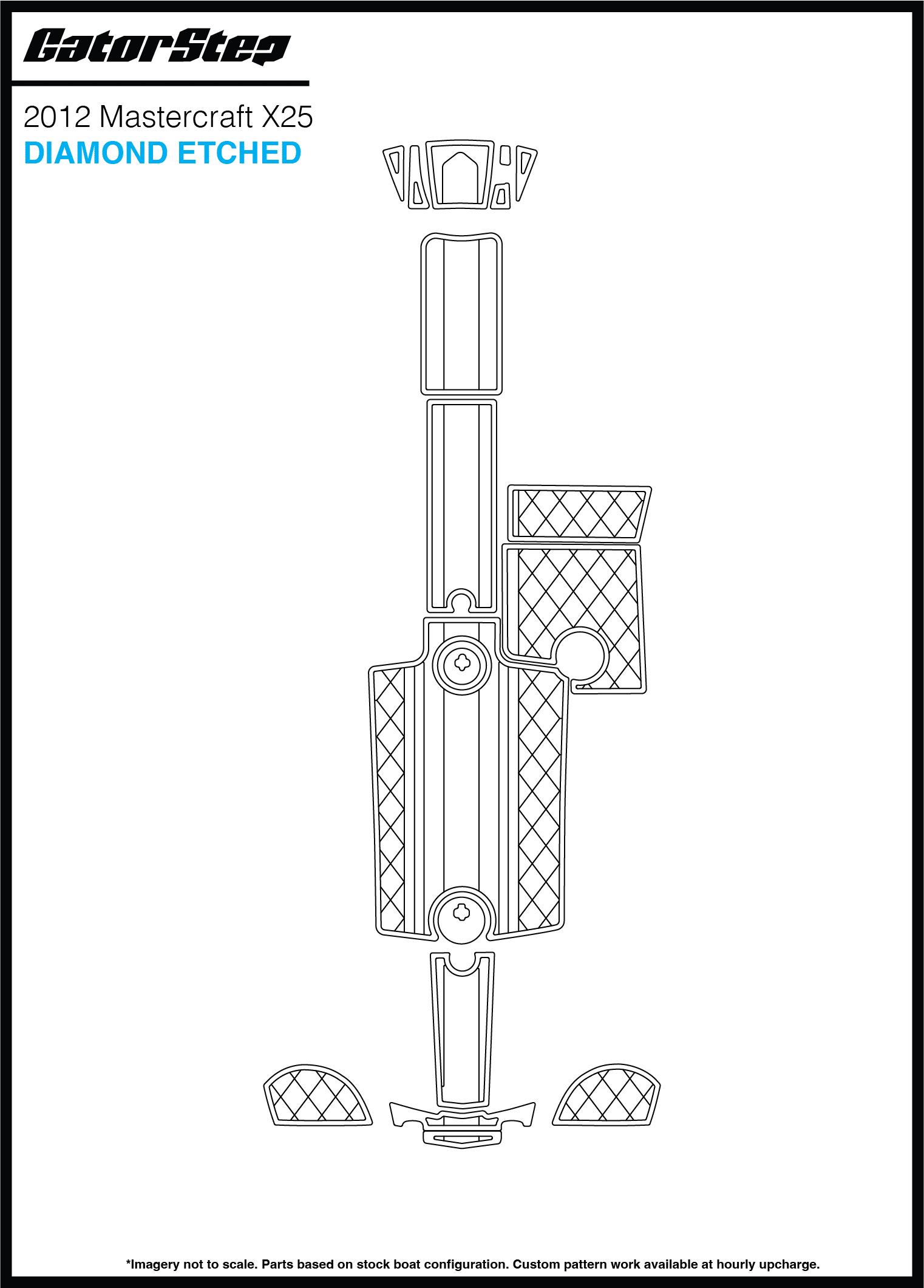 2012 Mastercraft X25 GatorStep Flooring Diamond Etched