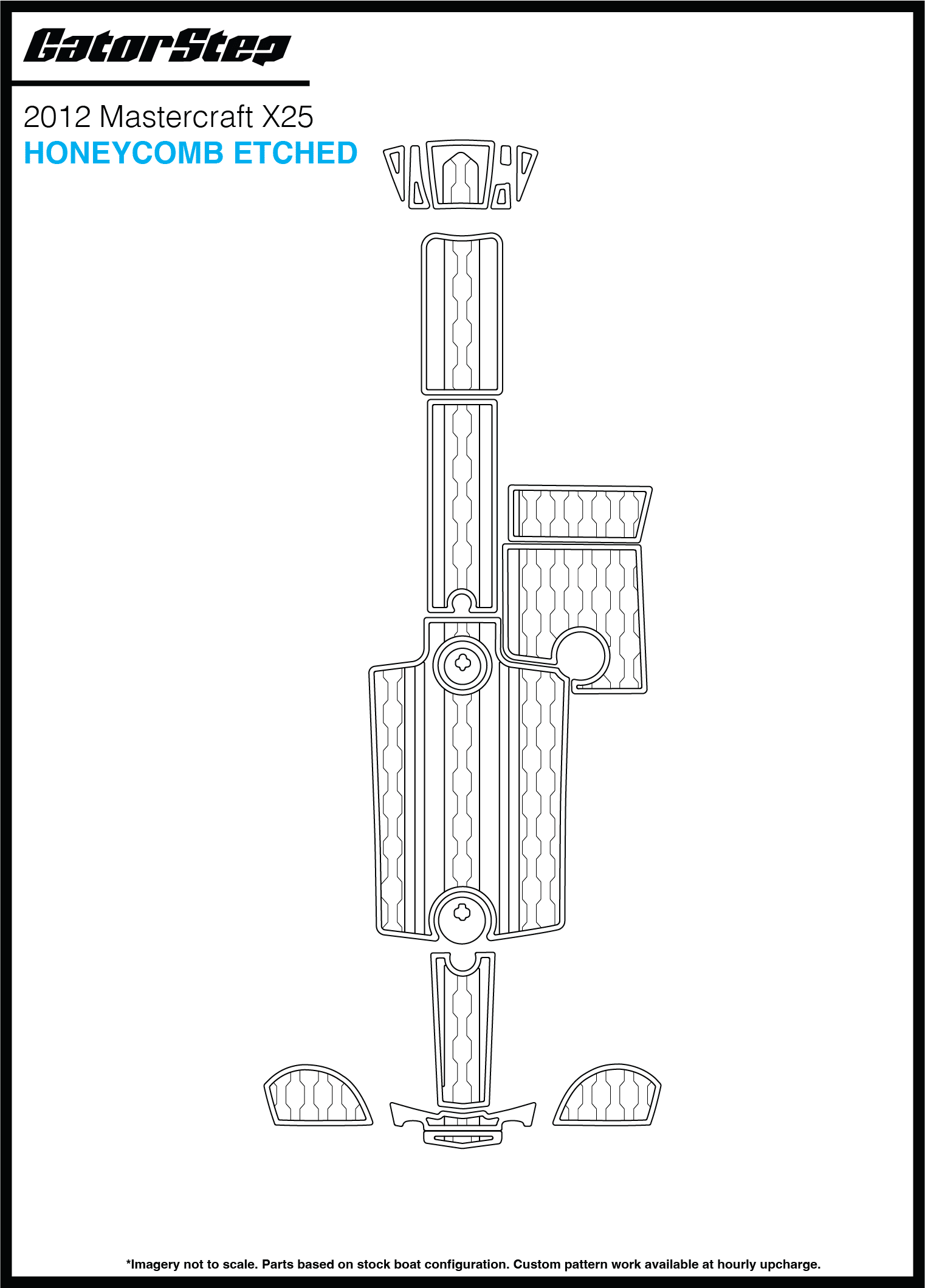2012 Mastercraft X25 GatorStep Flooring Honeycomb Etched