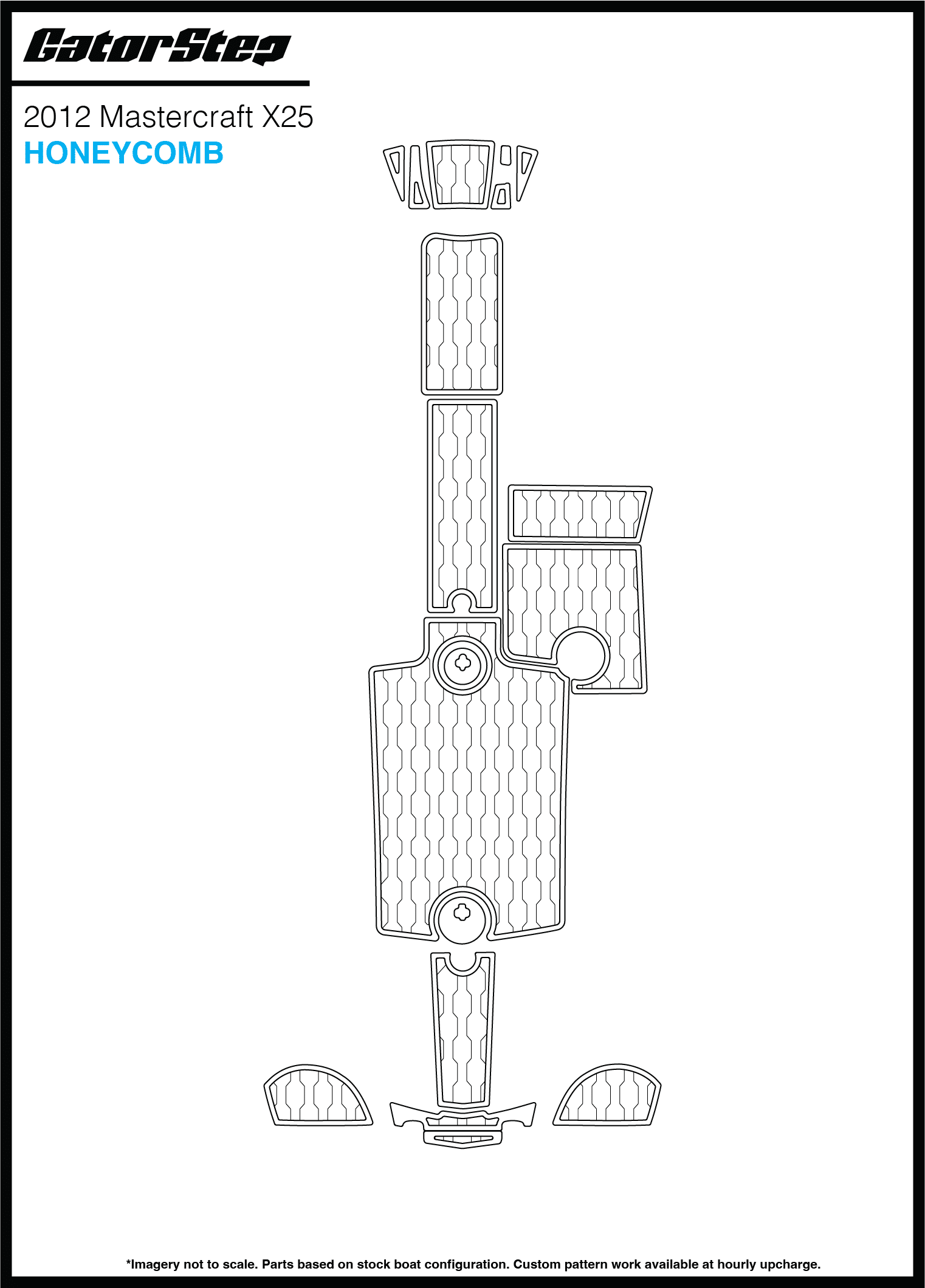 2012 Mastercraft X25 GatorStep Flooring Honeycomb
