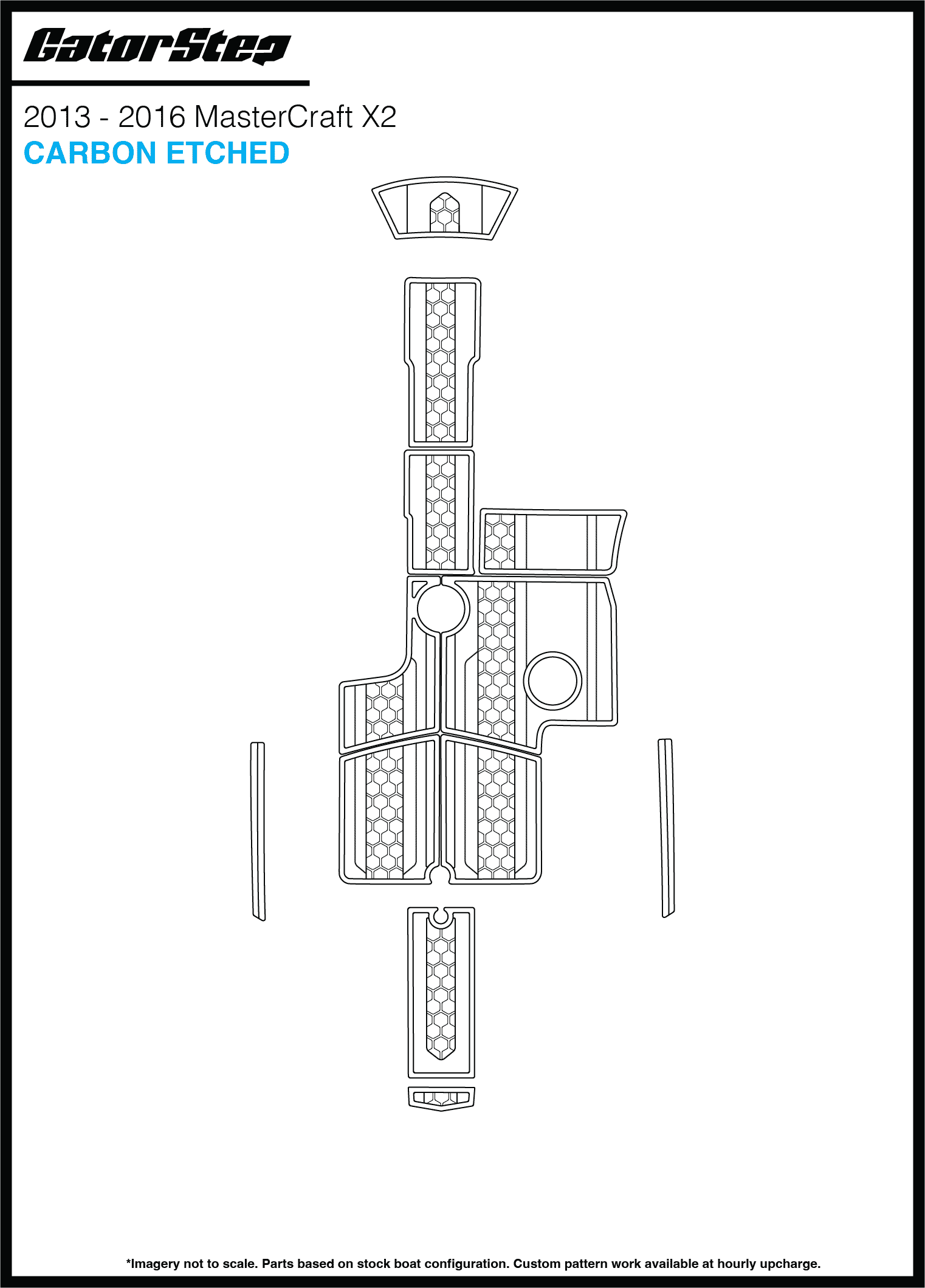 2013-2016 Mastercraft X2 GatorStep Flooring Carbon Etched