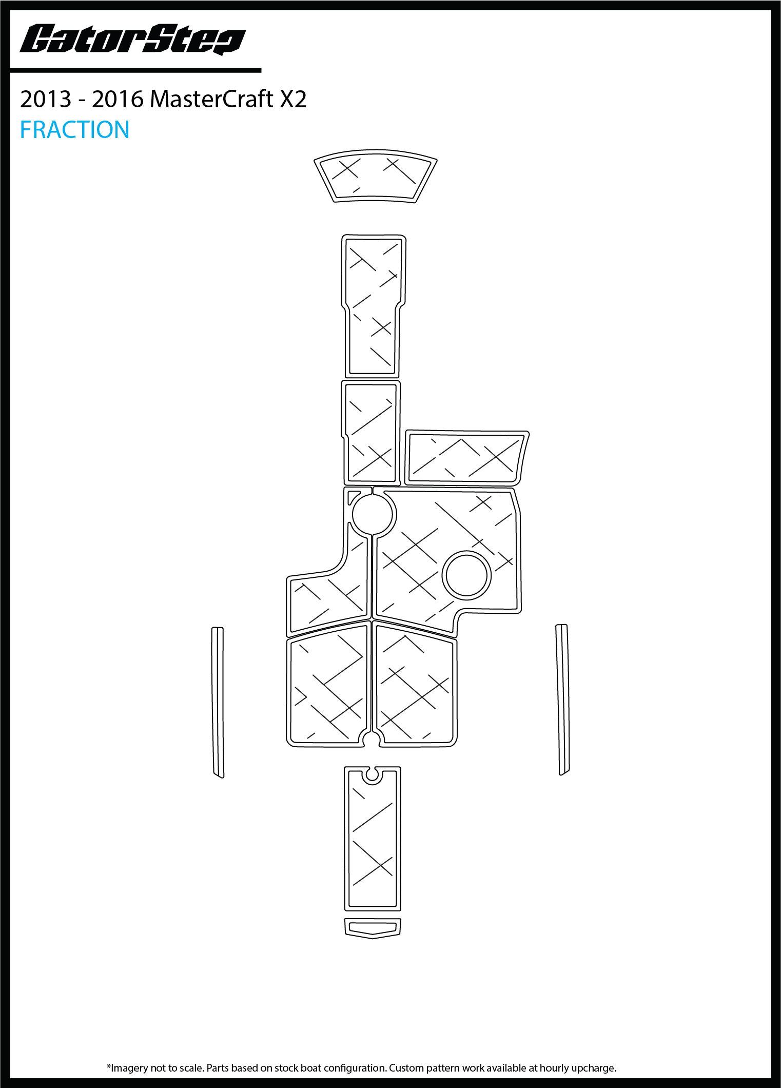2013-2016 Mastercraft X2 GatorStep Flooring Fraction