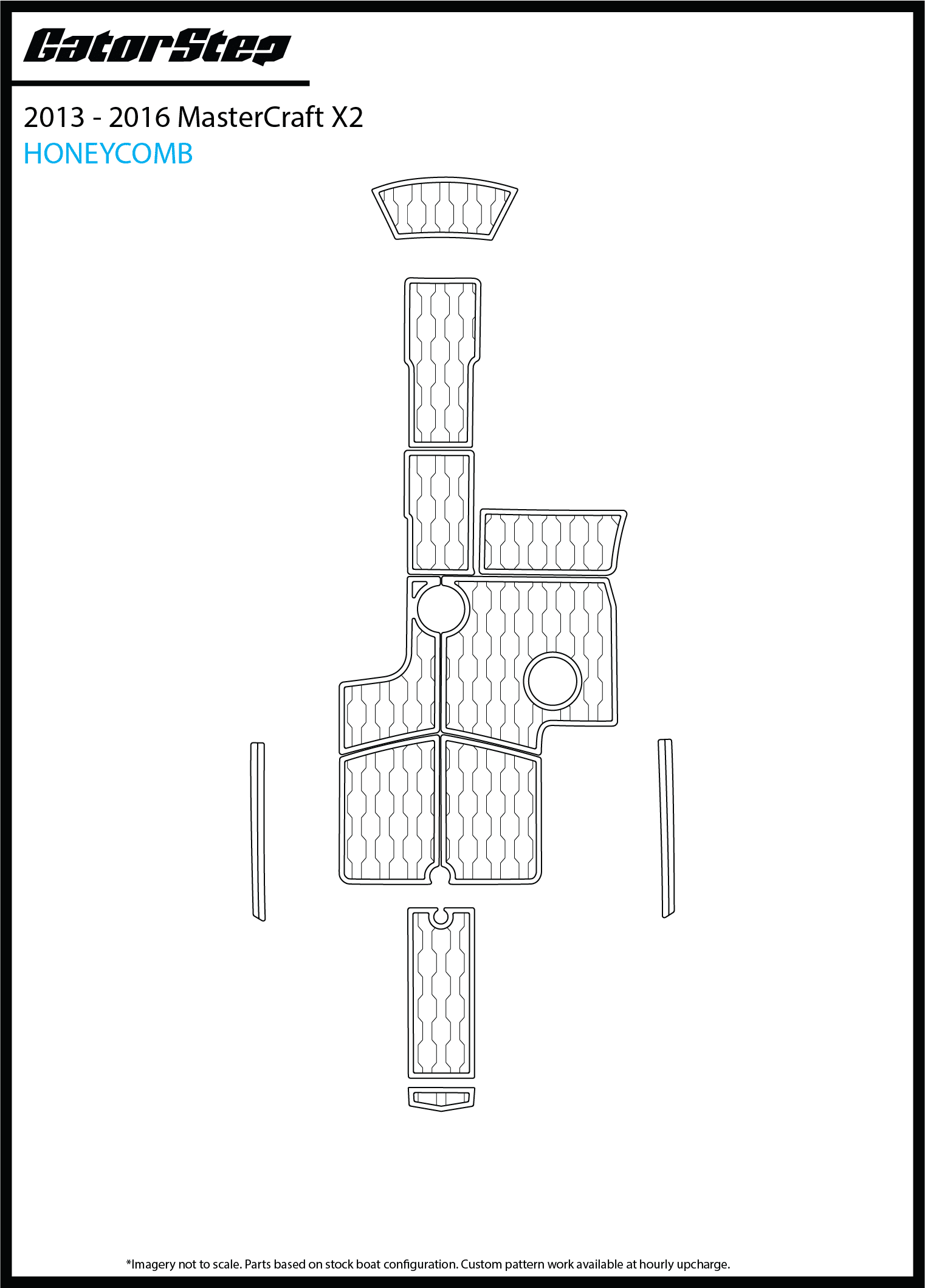 2013-2016 Mastercraft X2 GatorStep Flooring Honeycomb