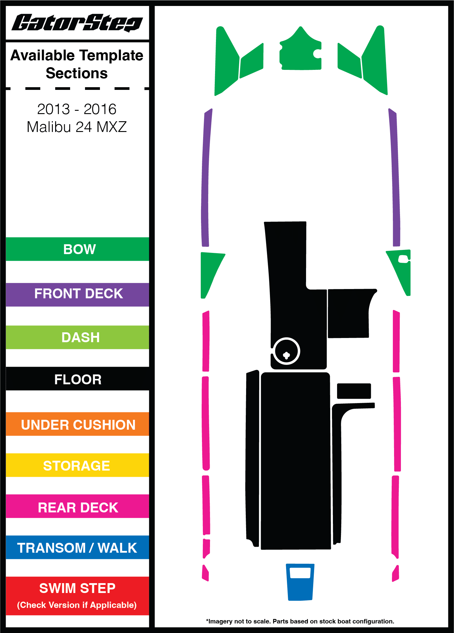 2013-2016 Malibu 24 MXZ GatorStep Flooring Parts