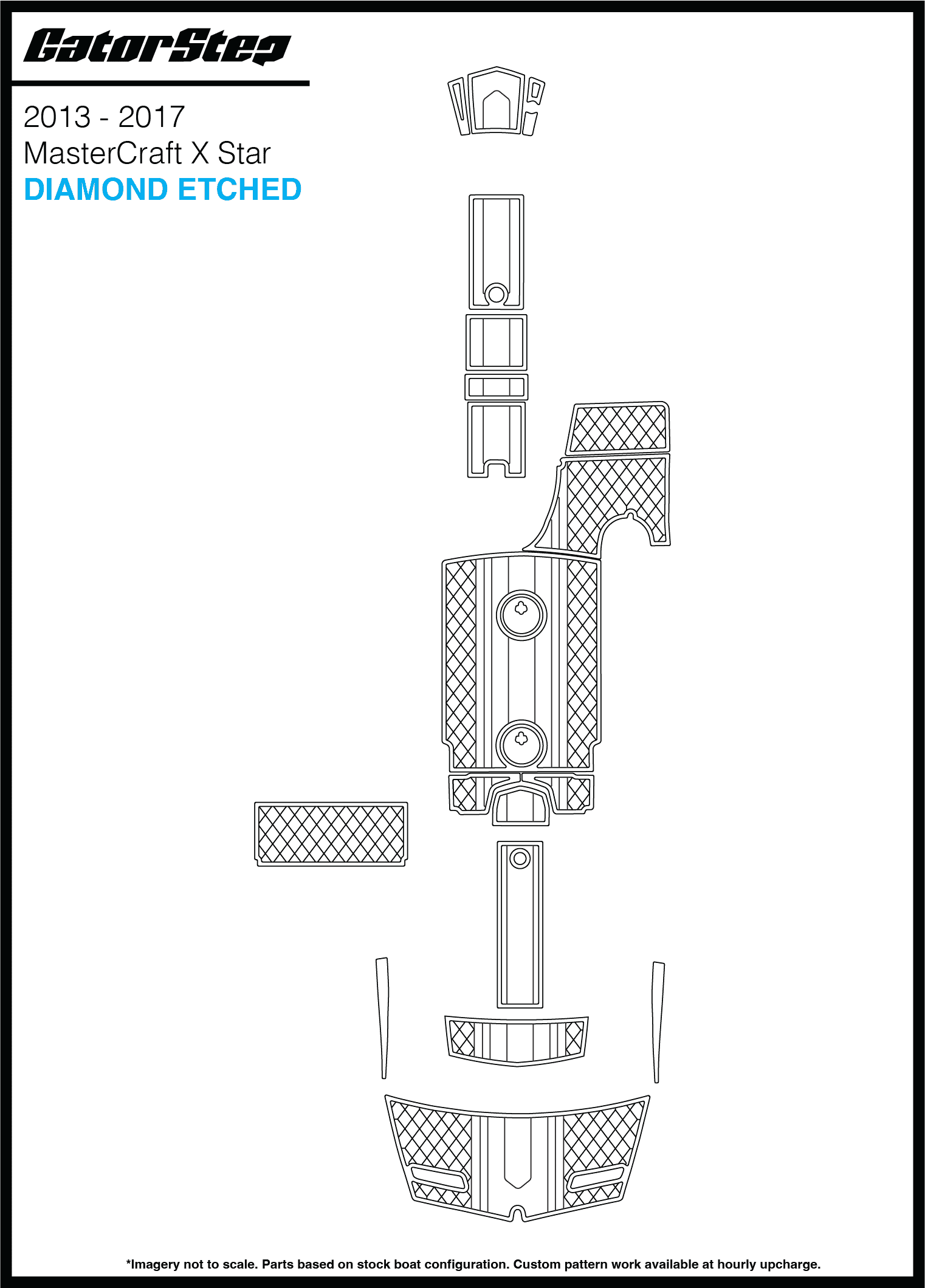 2013-2017 MasterCraft XStar GatorStep Flooring Diamond Etched