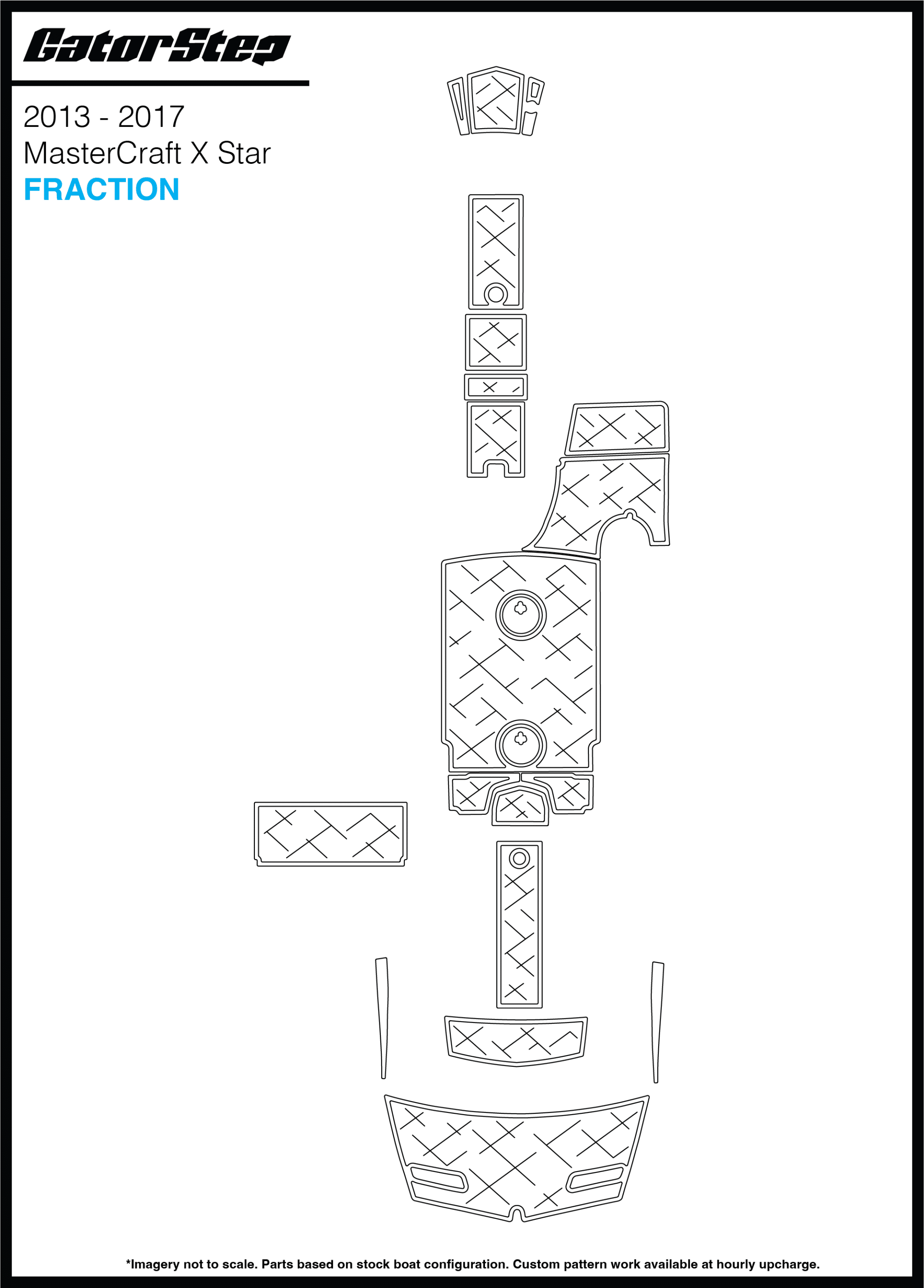 2013-2017 MasterCraft XStar GatorStep Flooring Fraction