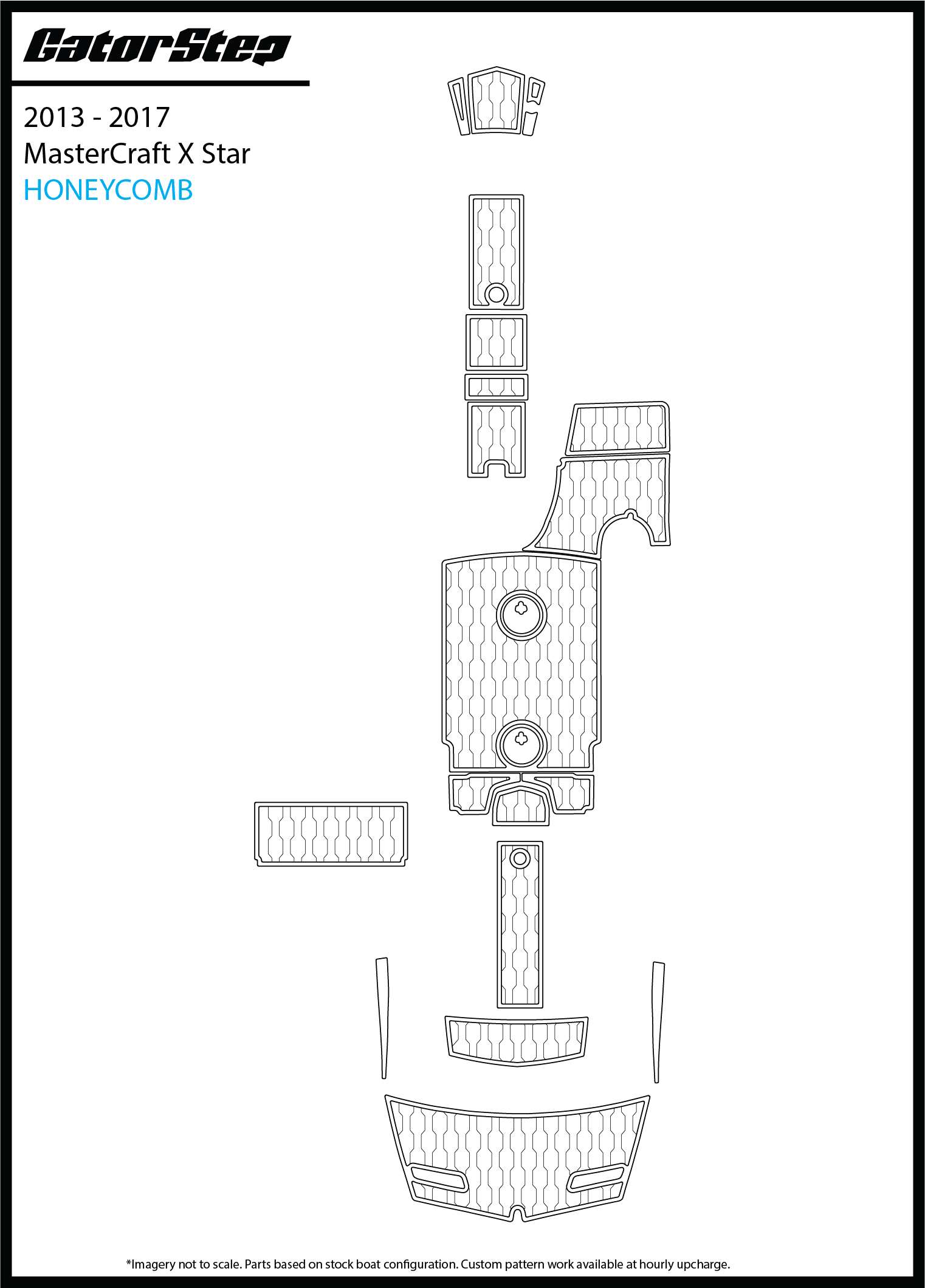 2013-2017 MasterCraft XStar GatorStep Flooring Honeycomb