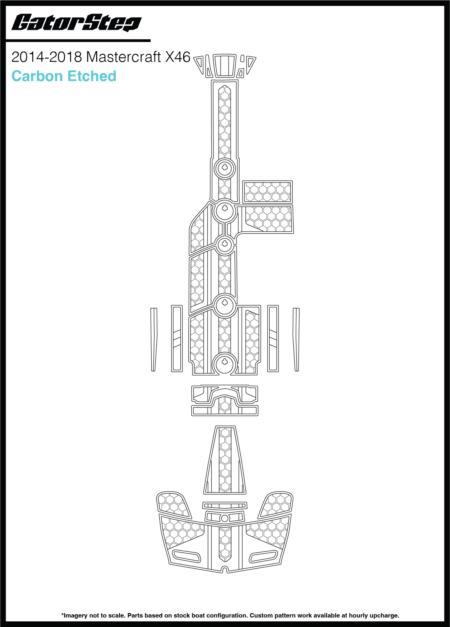 2014-2018 MasterCraft X46 GatorStep Flooring Carbon Etched