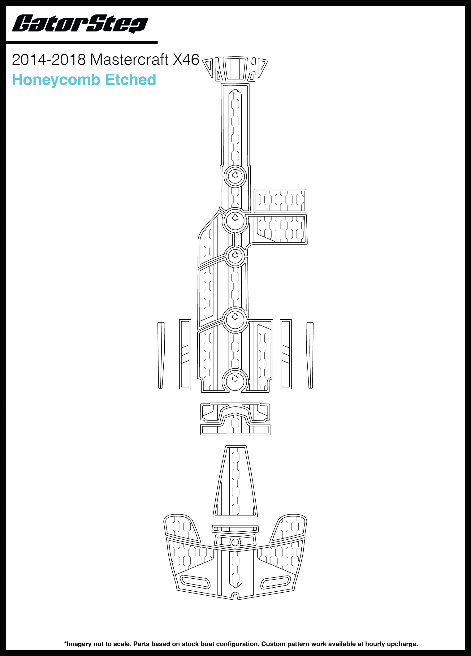 2014-2018 MasterCraft X46 GatorStep Flooring Honeycomb Etched